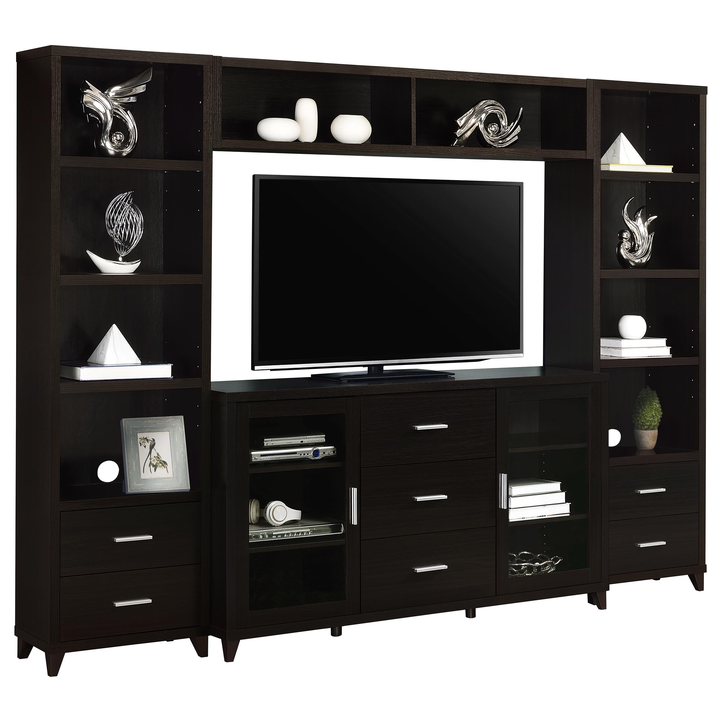 Lewes 4-piece 60-inch TV Entertainment Center Cappuccino — view 2
