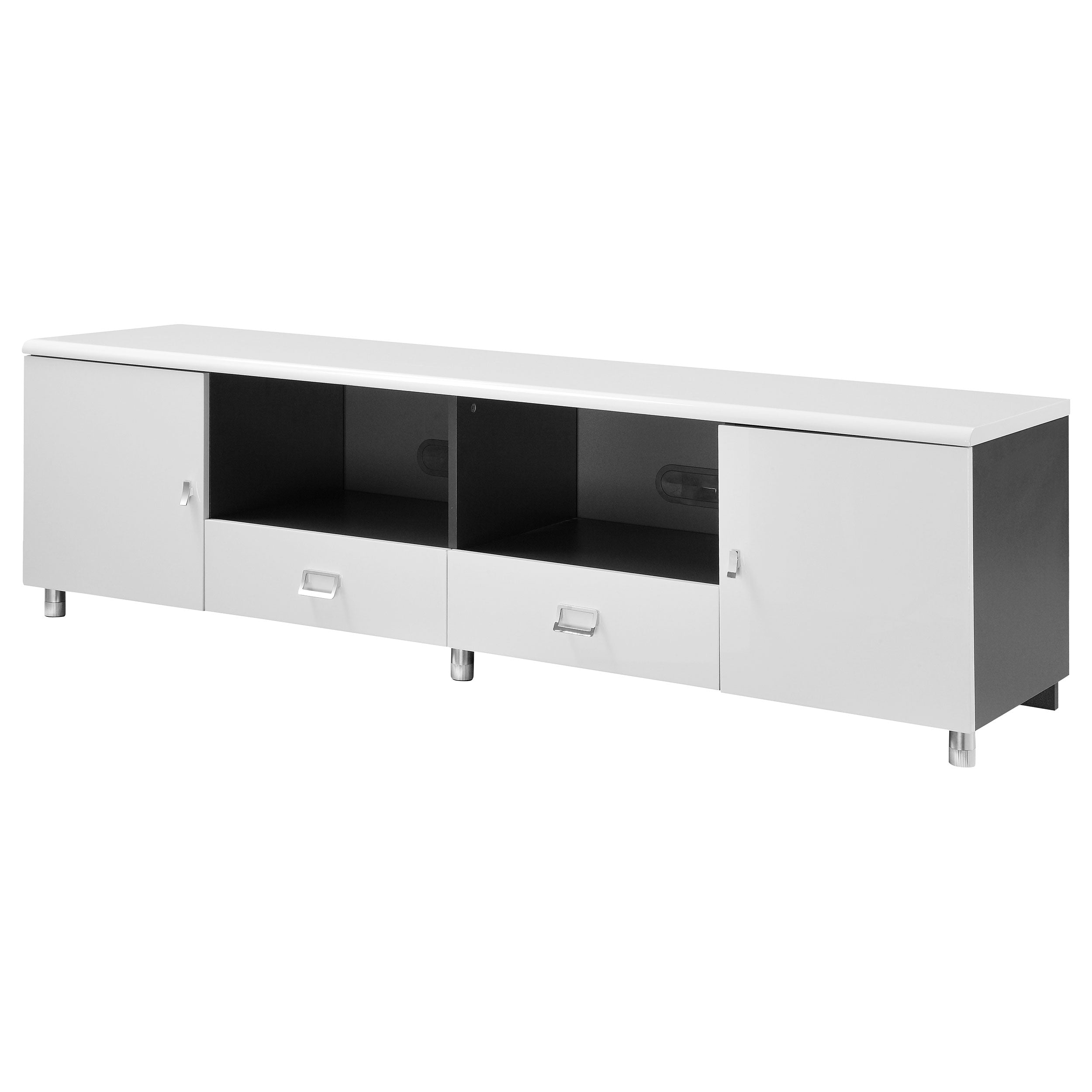 Burkett 2-door Engineered Wood 71-inch TV Stand White High Gloss — view 3