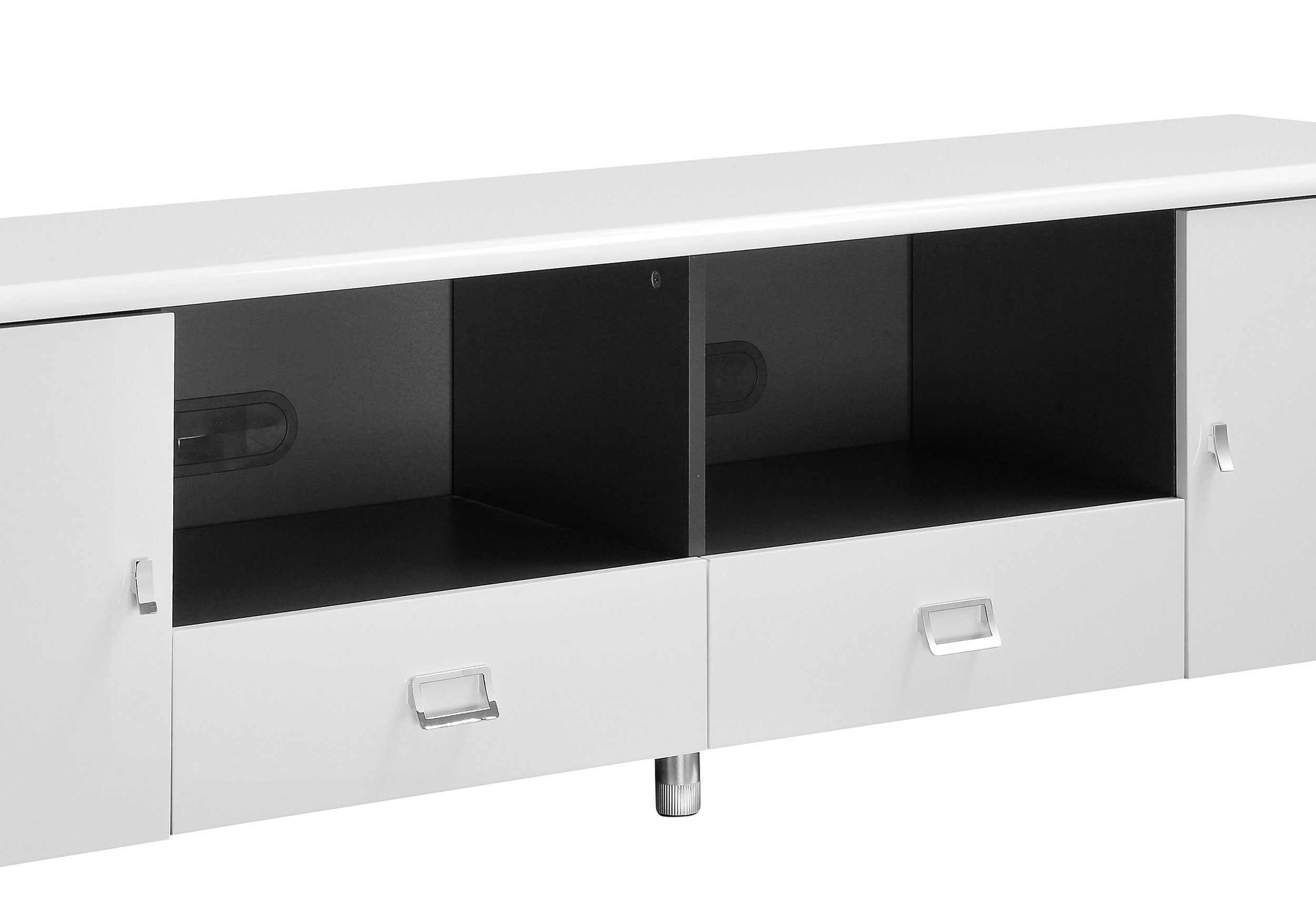 Burkett 2-door Engineered Wood 71-inch TV Stand White High Gloss — view 4