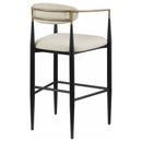 Tina - Metal Pub Height Bar Stool With Upholstered Back And Seat (Set of 2)