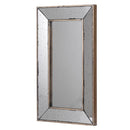 Distressed Accent Mirror, Traditional Style Framed Wall Mirror For Living Room