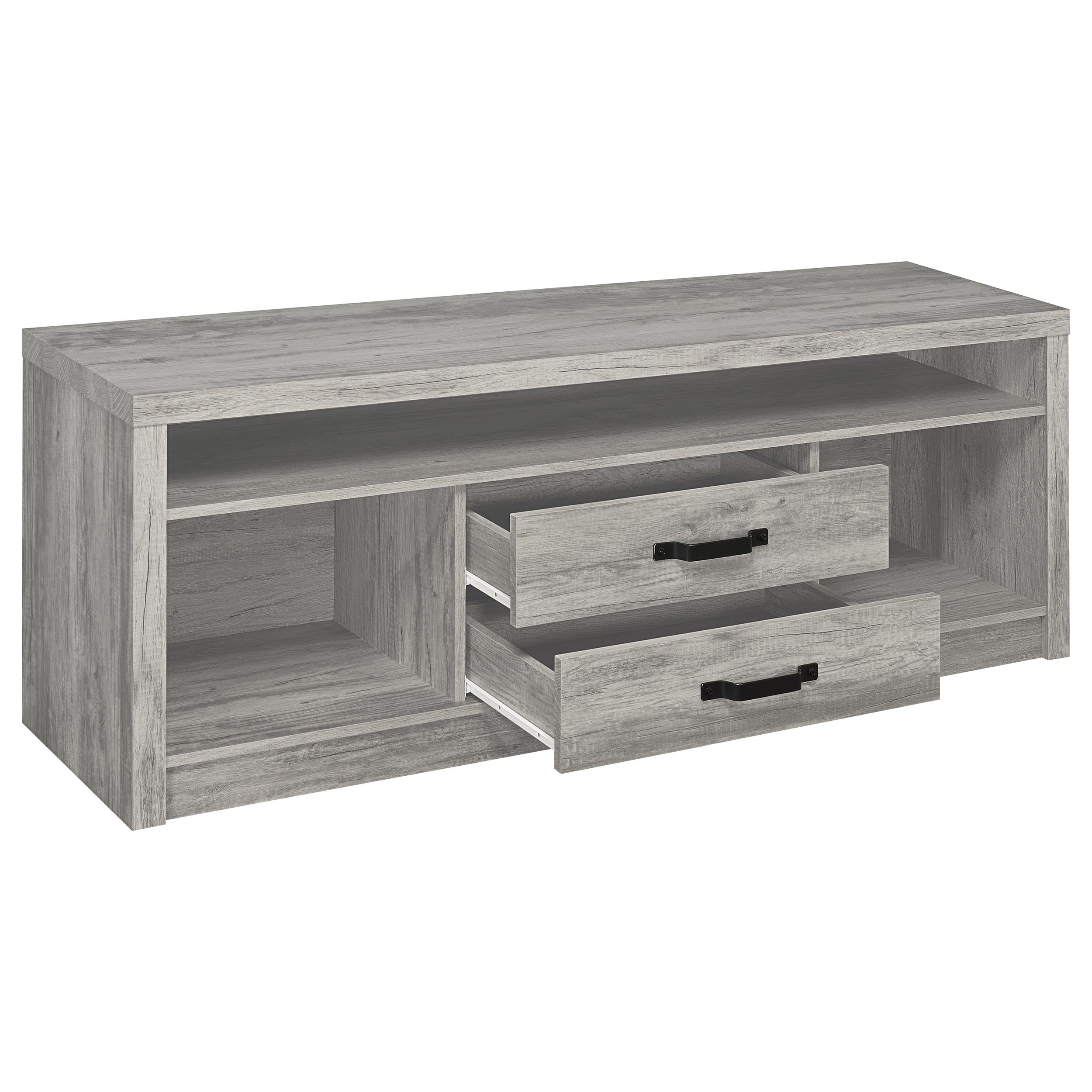Burke 3-piece 59-inch TV Entertainment Center Grey Driftwood — view 4