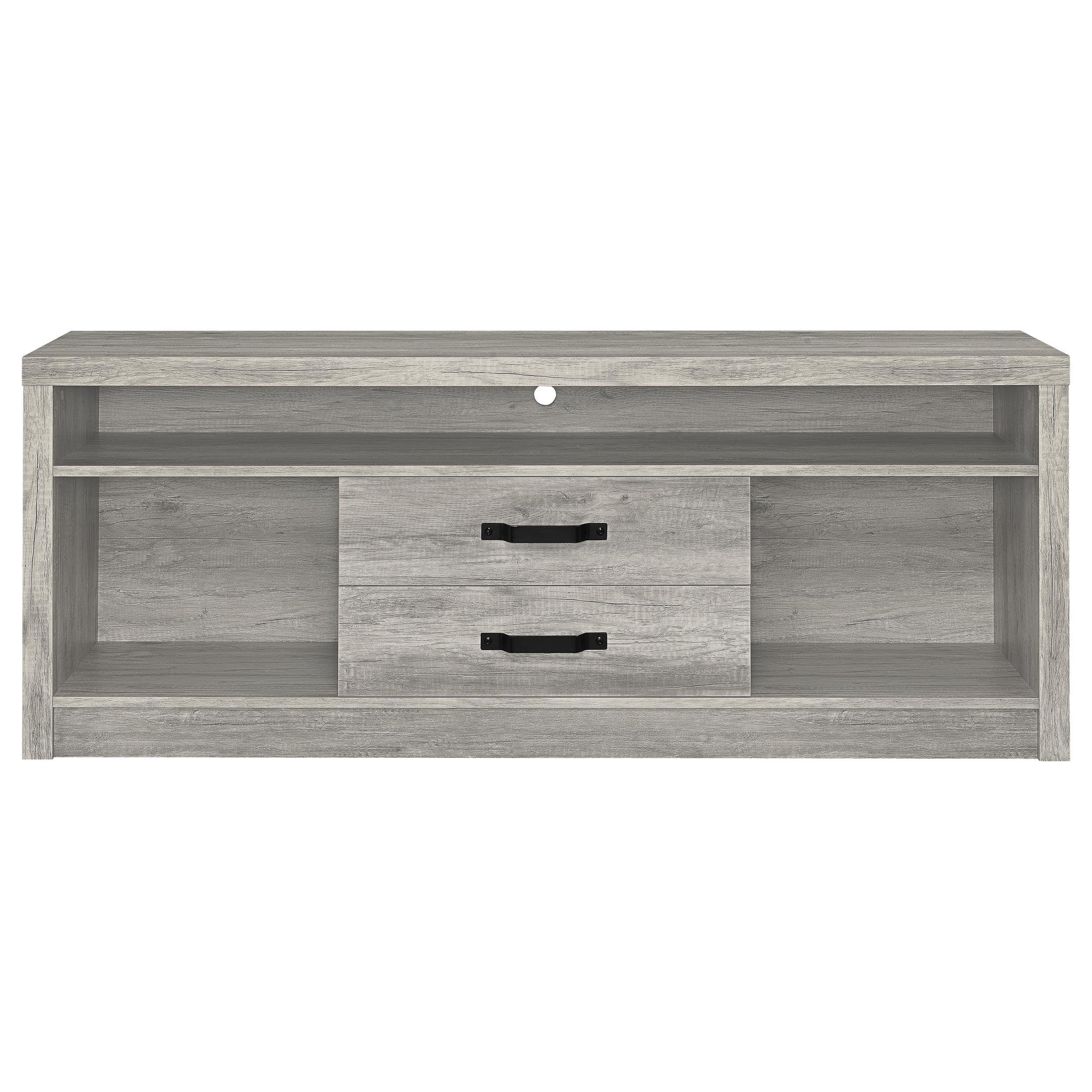 Burke 3-piece 59-inch TV Entertainment Center Grey Driftwood — view 5