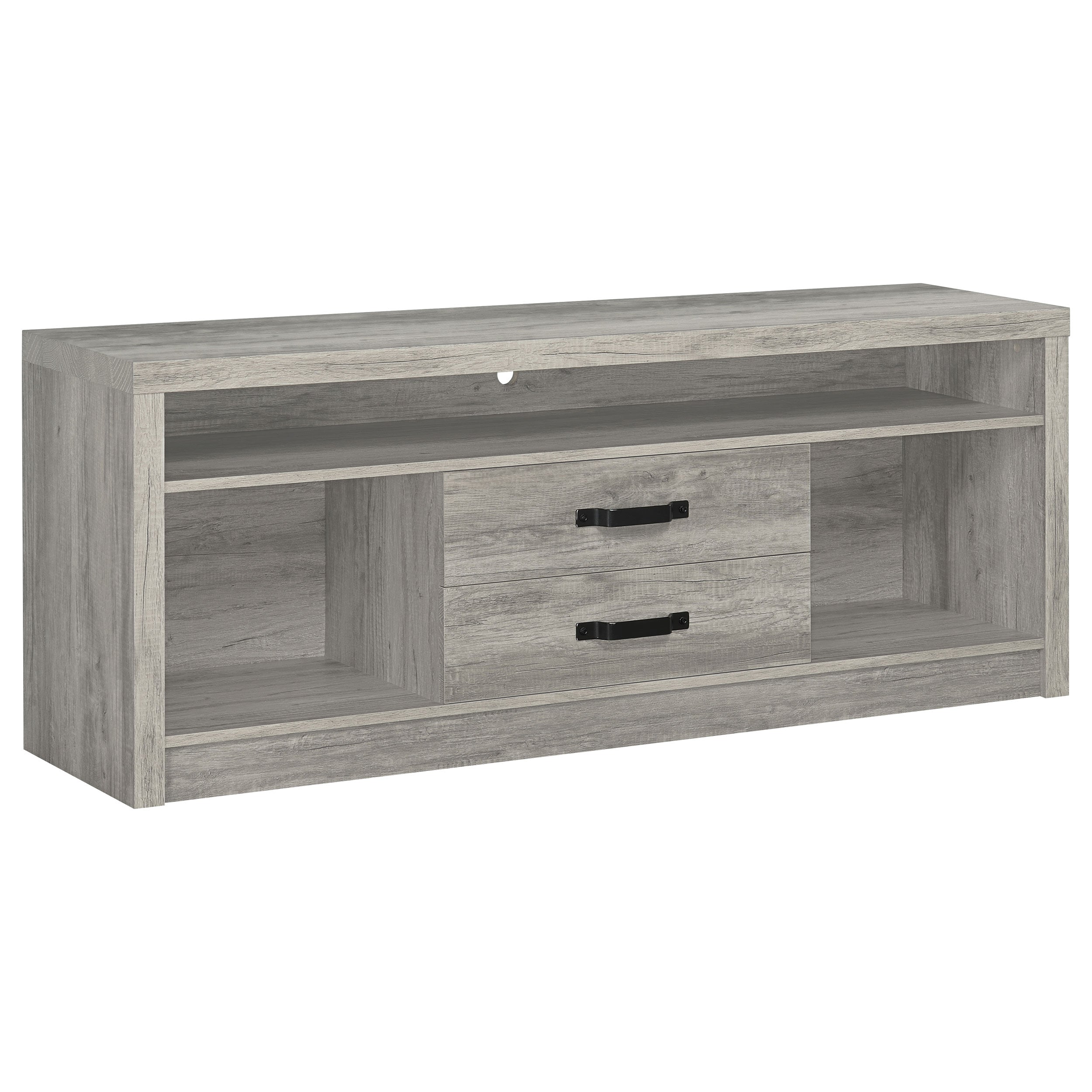 Burke 2-drawer Engineered Wood 59-inch TV Stand Grey Driftwood — view 1