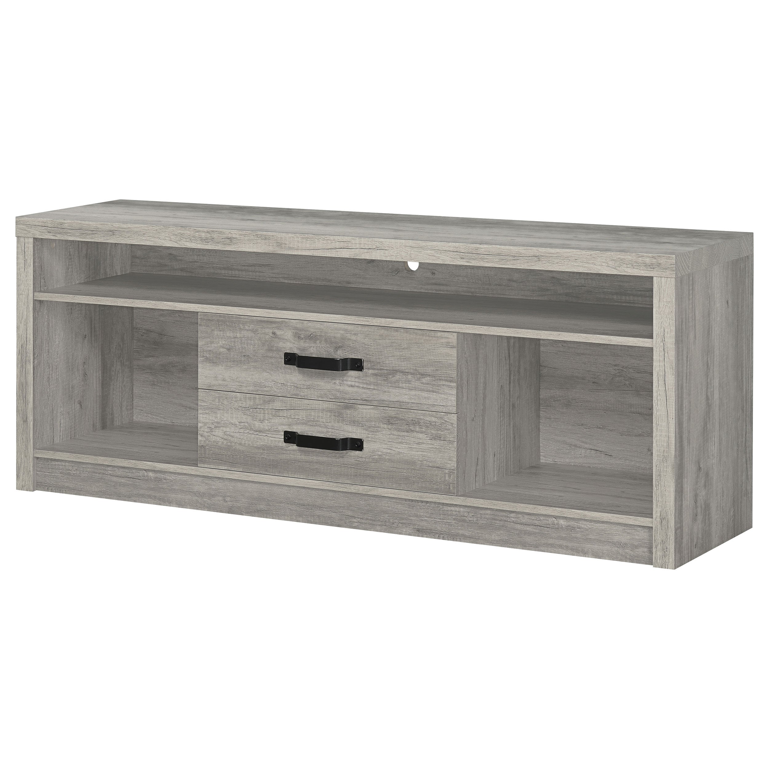 Burke 2-drawer Engineered Wood 59-inch TV Stand Grey Driftwood — view 5