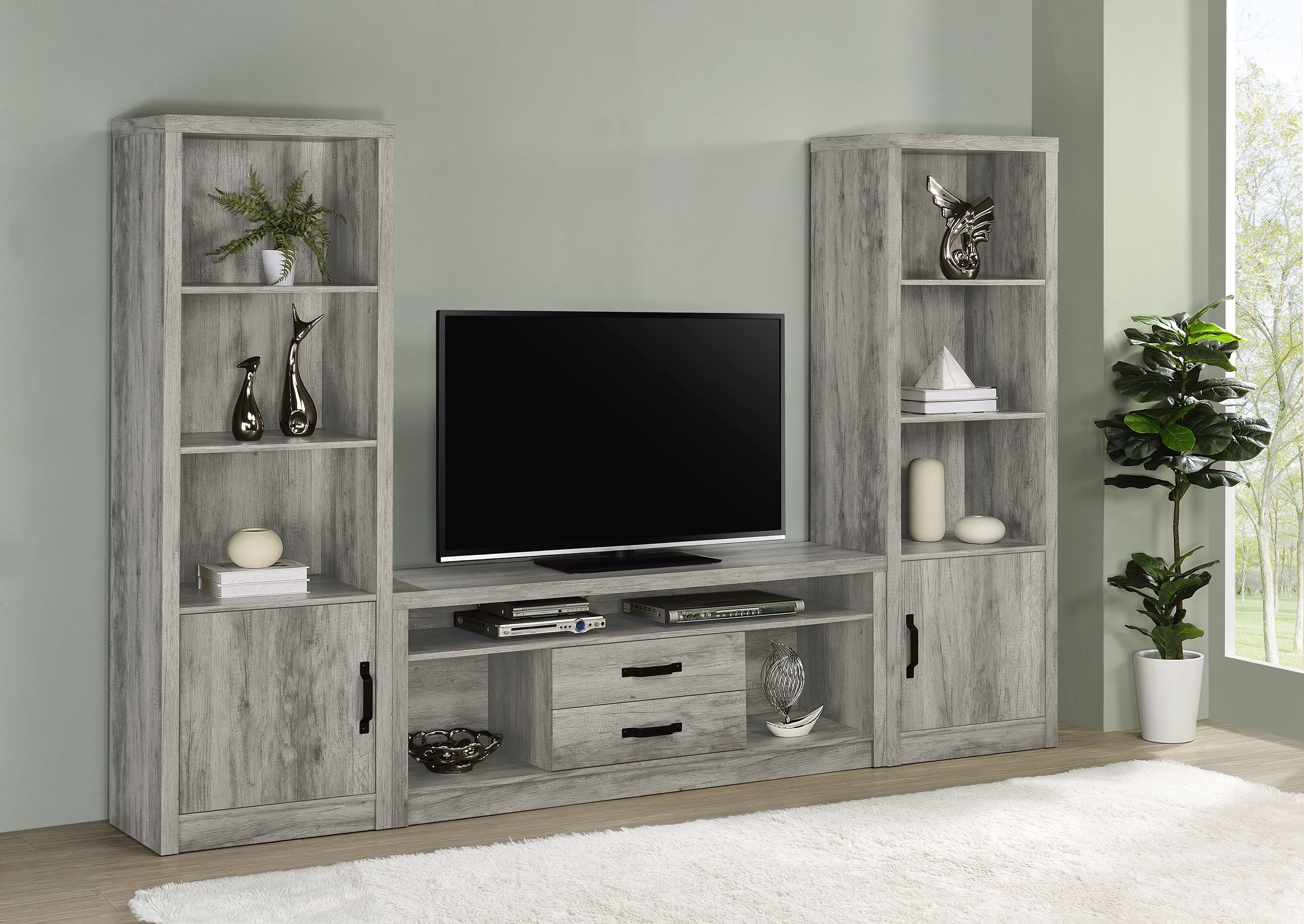 Burke 2-drawer Engineered Wood 59-inch TV Stand Grey Driftwood — view 11