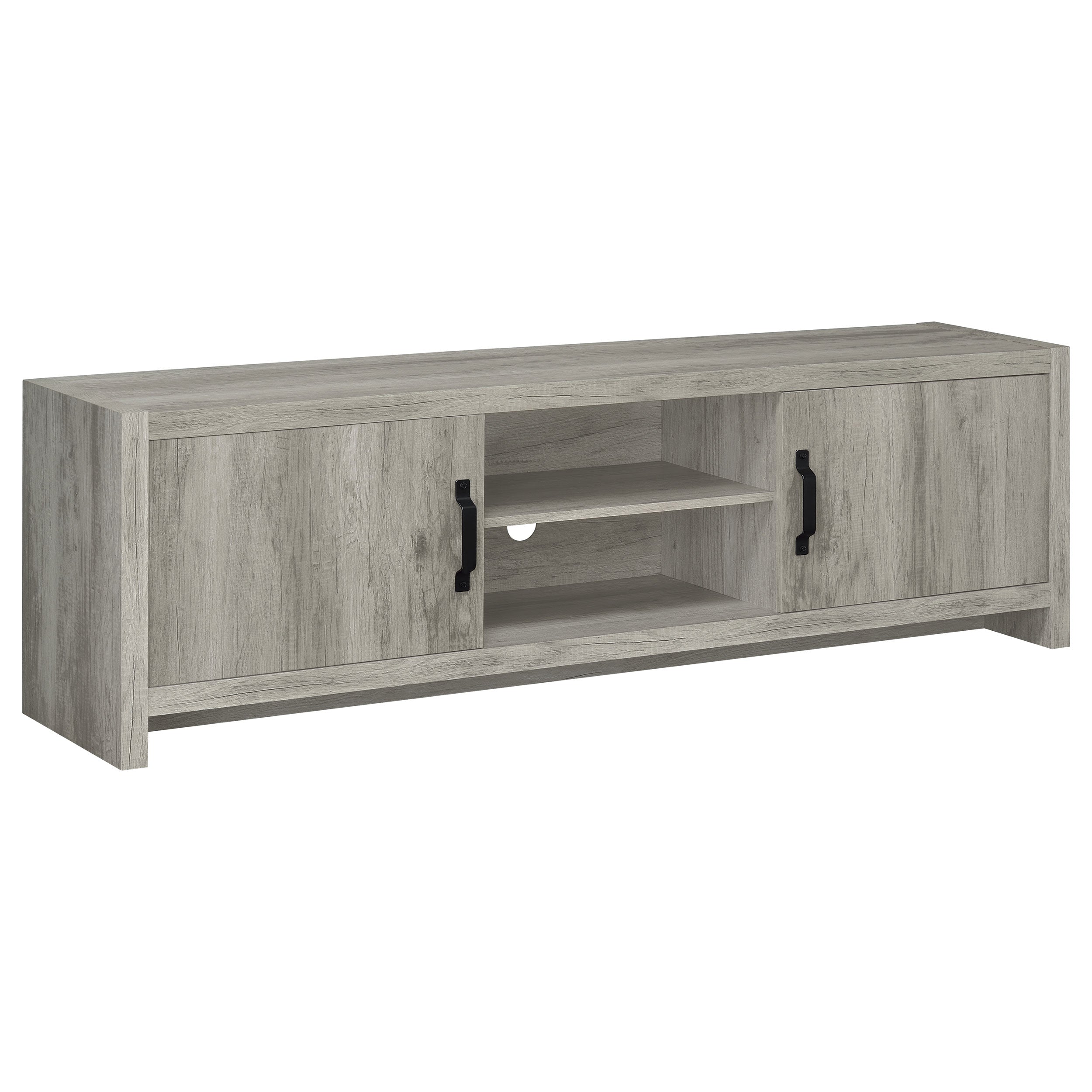 Burke 2-door Engineered Wood 71-inch TV Stand Grey Driftwood — view 1