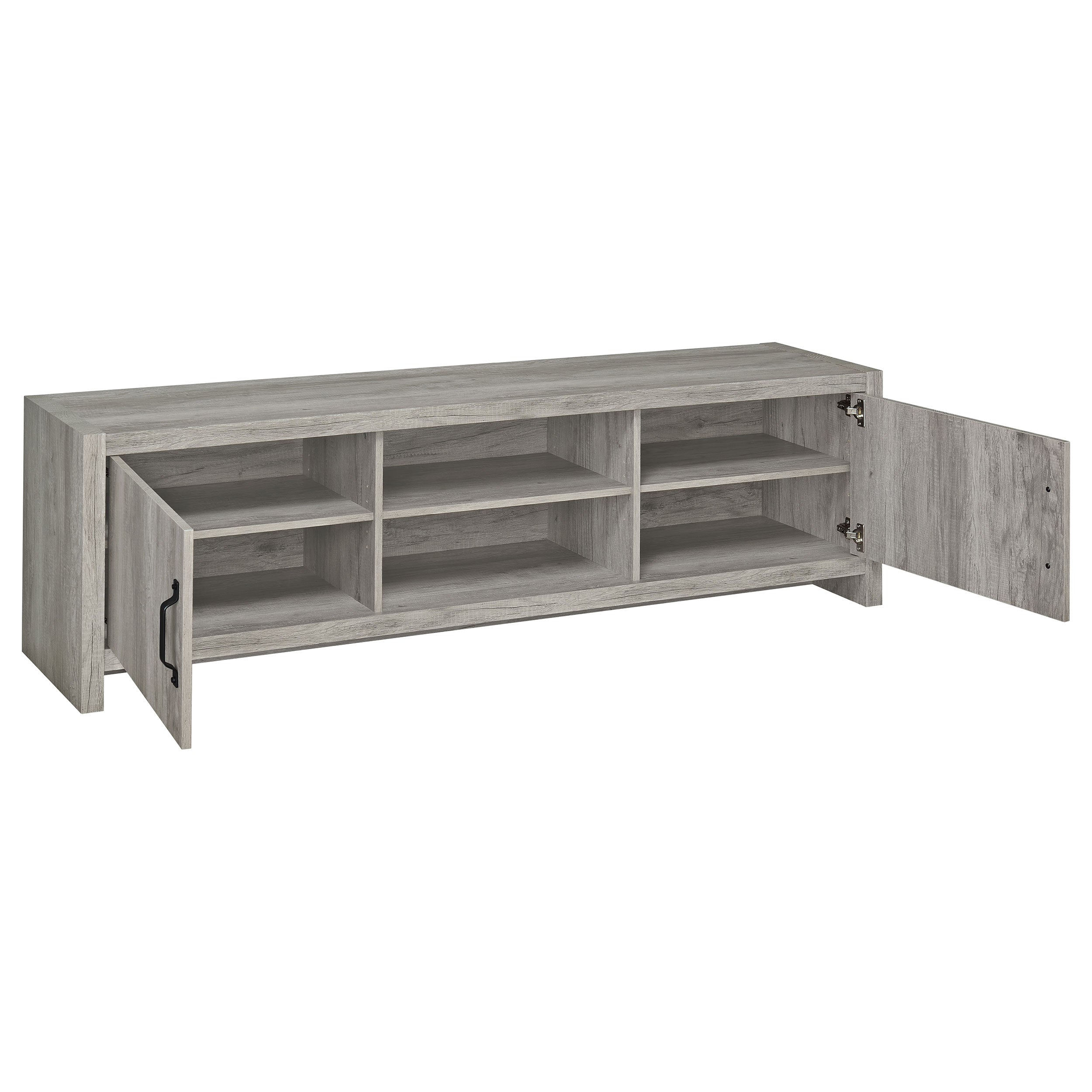 Burke 2-door Engineered Wood 71-inch TV Stand Grey Driftwood — view 3