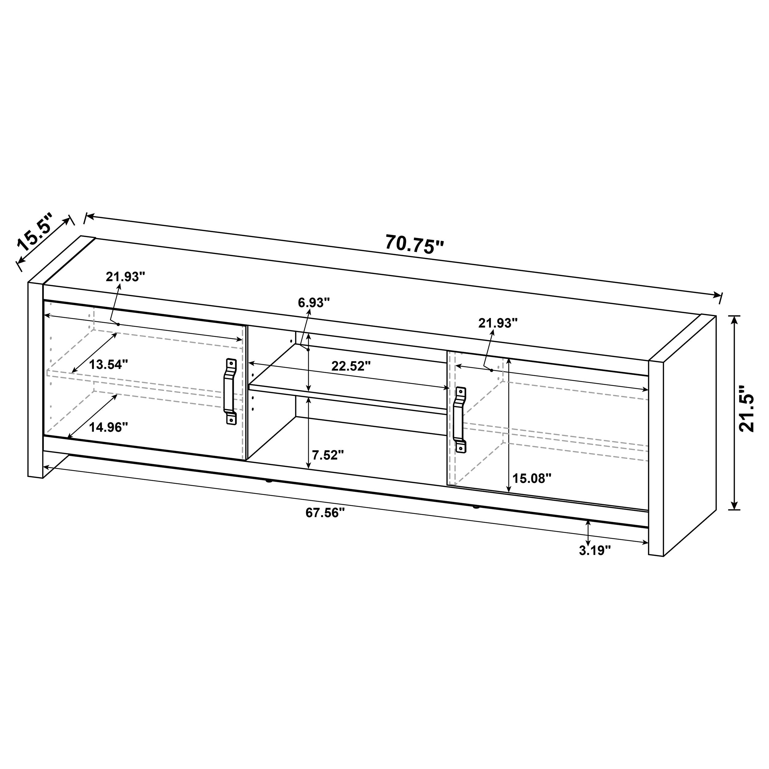 Burke 2-door Engineered Wood 71-inch TV Stand Grey Driftwood — view 10