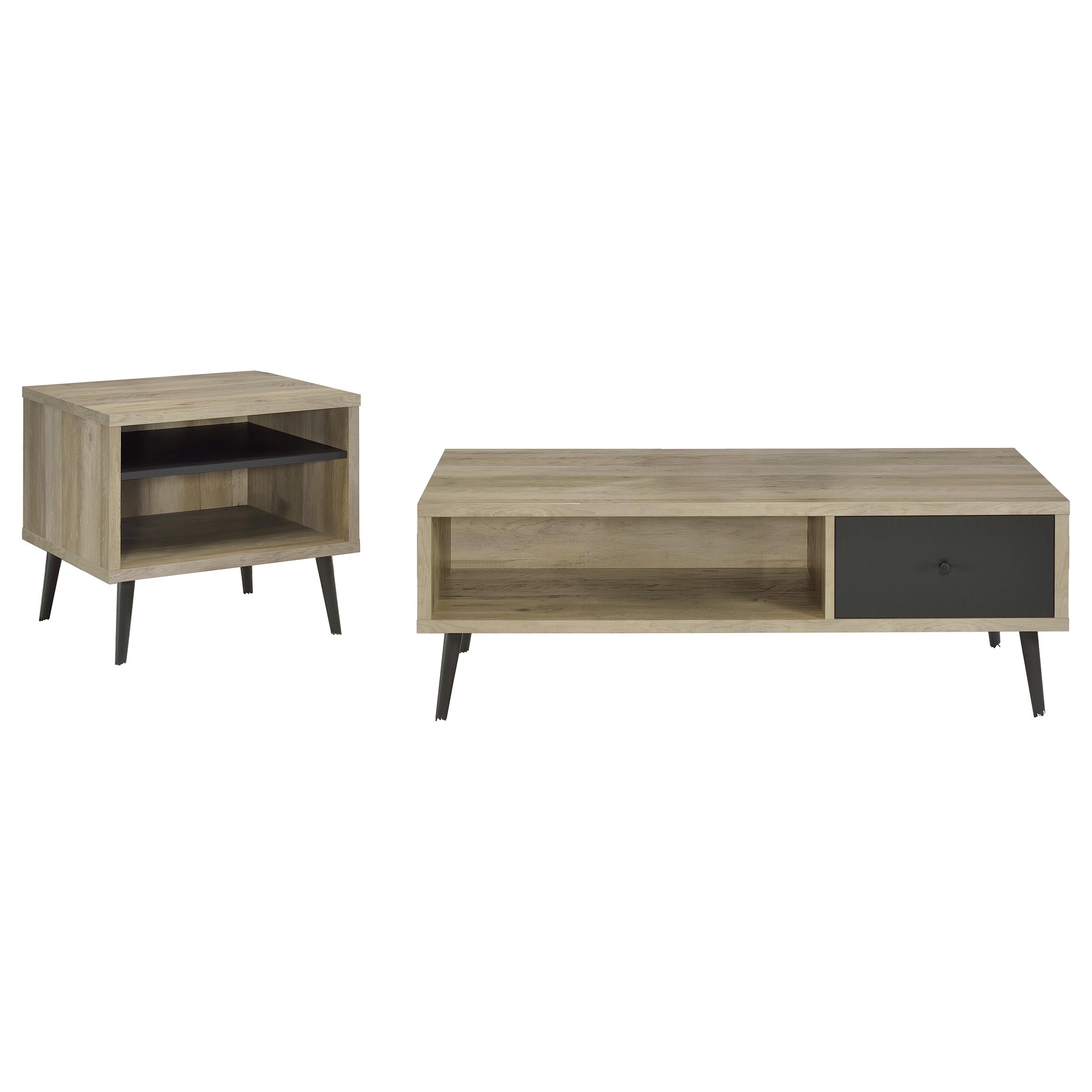 Welsh 2-piece Coffee and End Table Set Distressed Pine — view 2