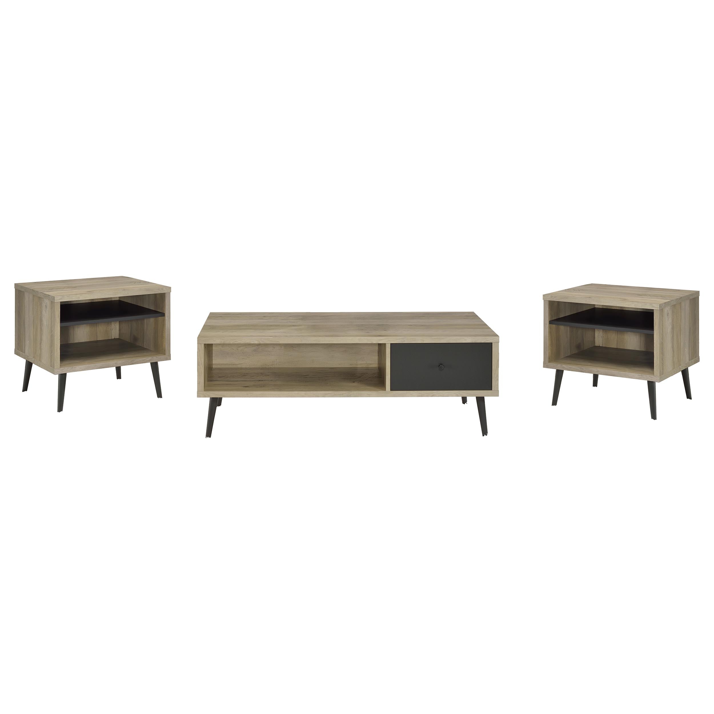 Welsh 3-piece Coffee and End Table Set Distressed Pine — view 2