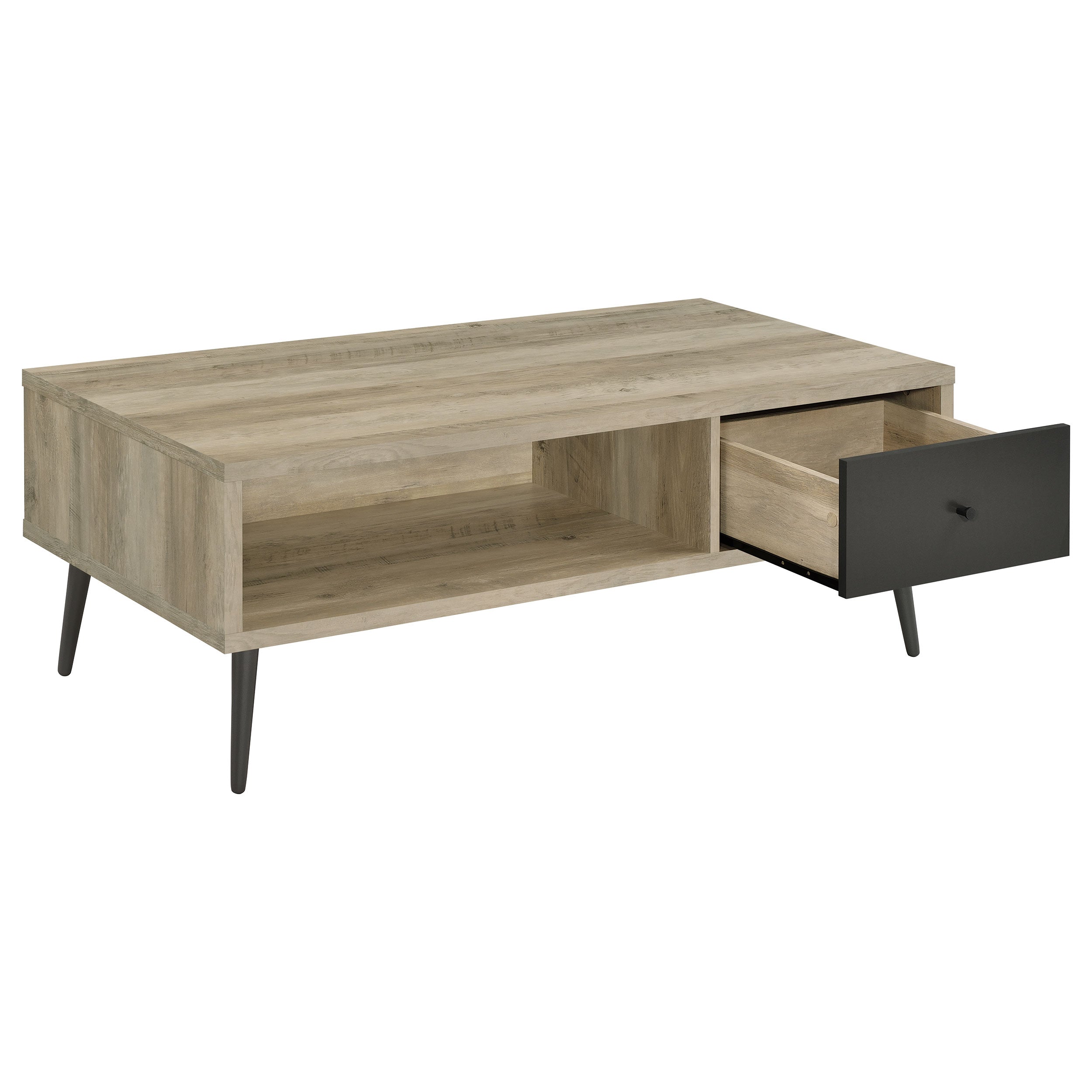 Welsh 1-drawer Engineered Wood Coffee Table Distressed Pine — view 3
