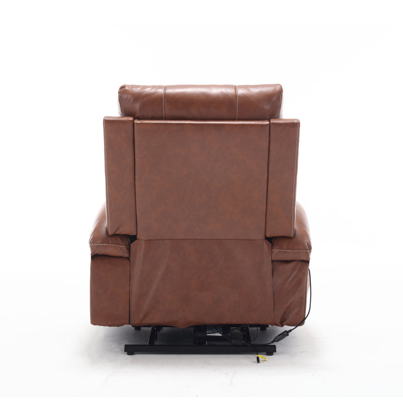 Large Size Electric Power Lift Recliner Chair Sofa For Elderly, 8 Point Vibration Massage And Lumber Heat, Remote Control, Side Pockets And Cup Holders