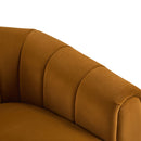 Serenizia - Upholstered Velvet Swivel Chair With Channel Tufted