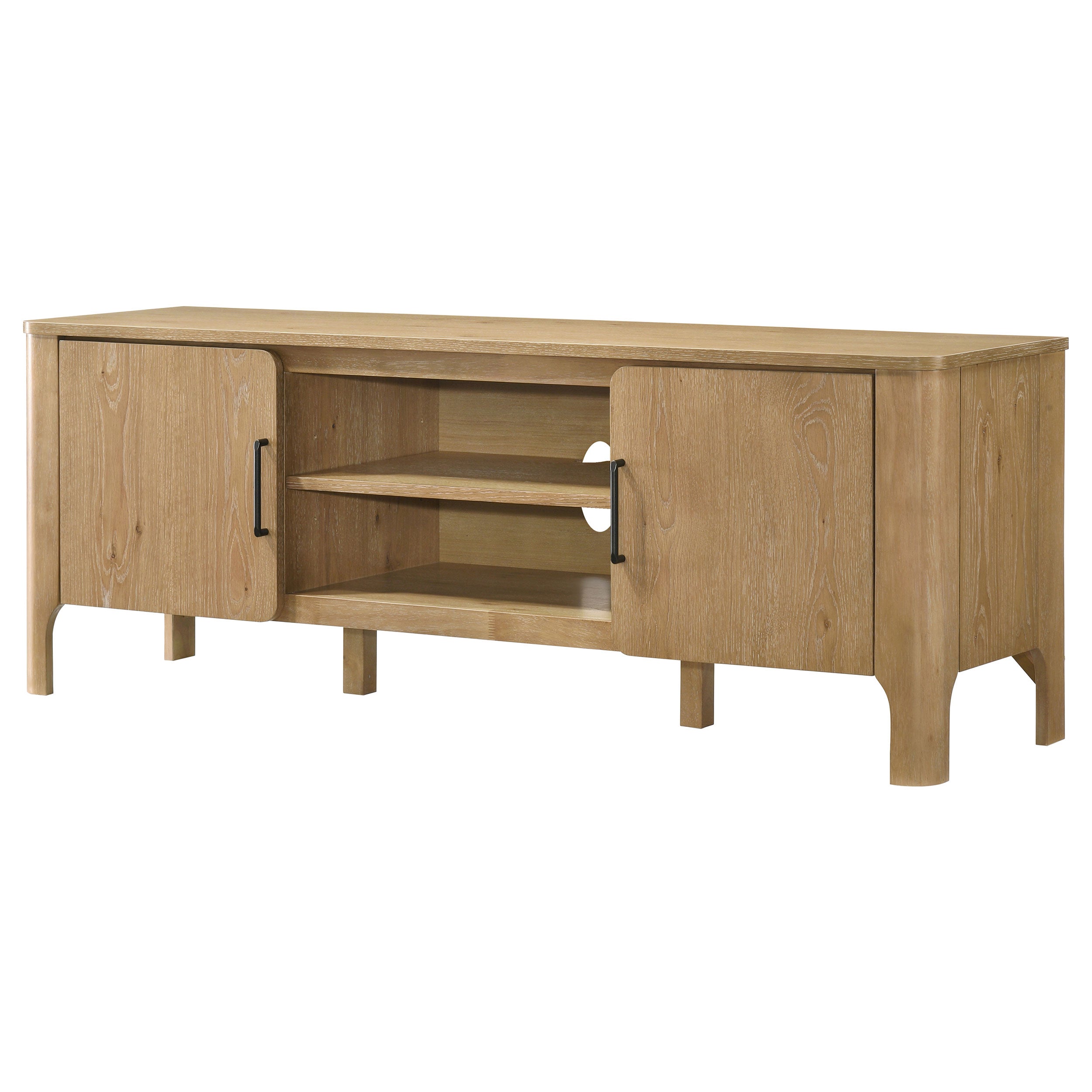 Rowe 65-inch 2-door Wood TV Stand Media Console Light Oak — view 6