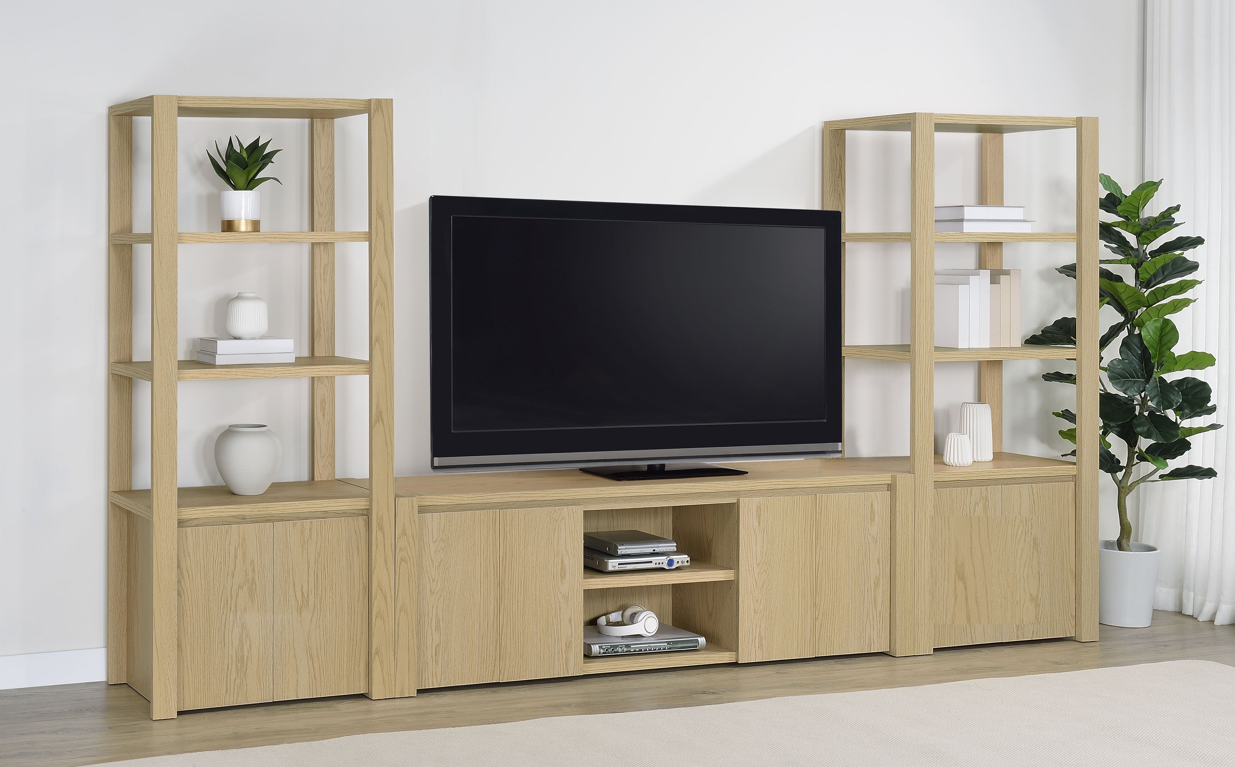 Laurelton 78-inch 4-door TV Stand Media Console Light Oak — view 12