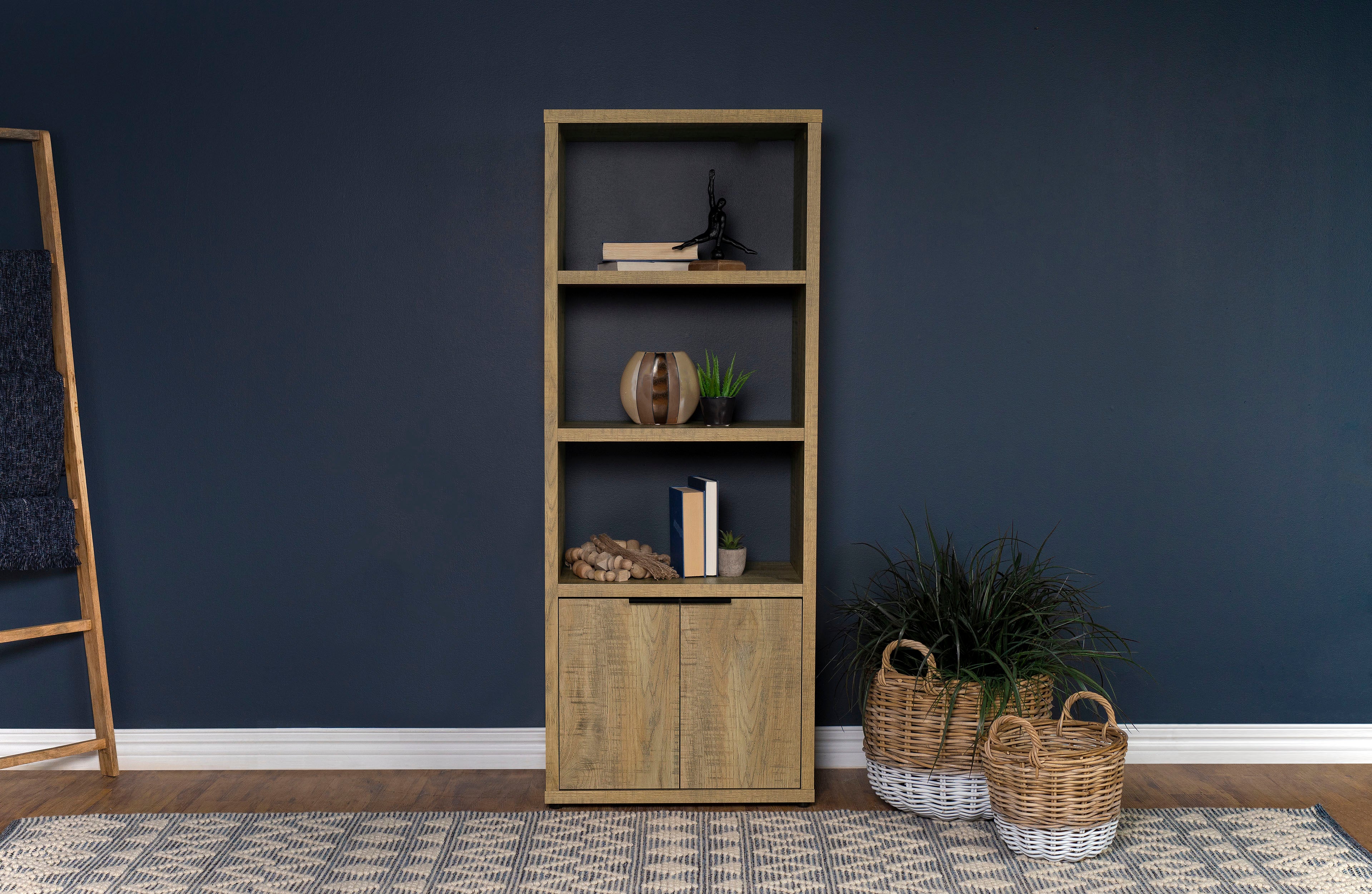 Tabby 3-shelf Engineered Wood Media Tower Mango — view 2