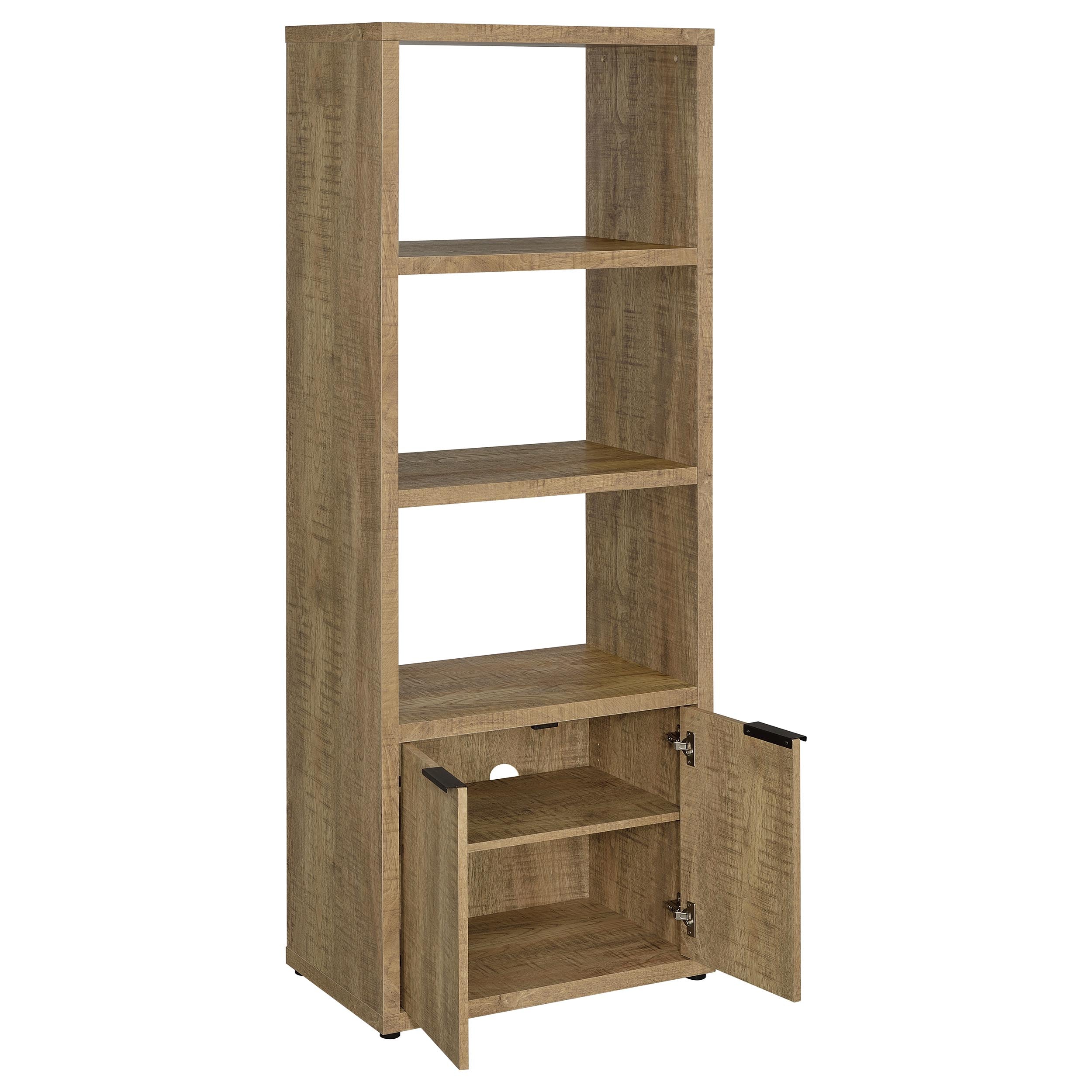 Tabby 3-shelf Engineered Wood Media Tower Mango — view 3
