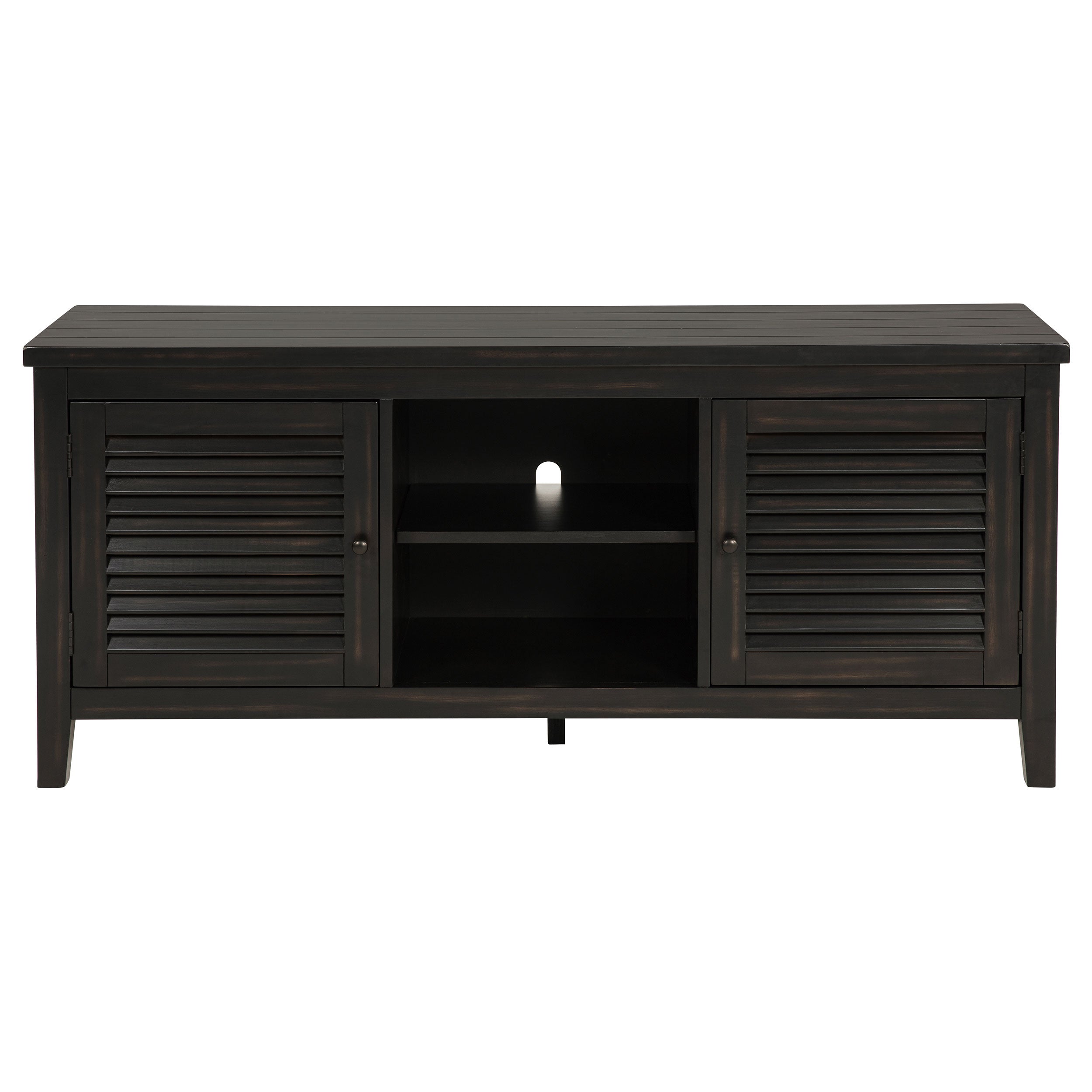 Concord 2-door 60-inch TV Stand Console Distressed Java — view 3