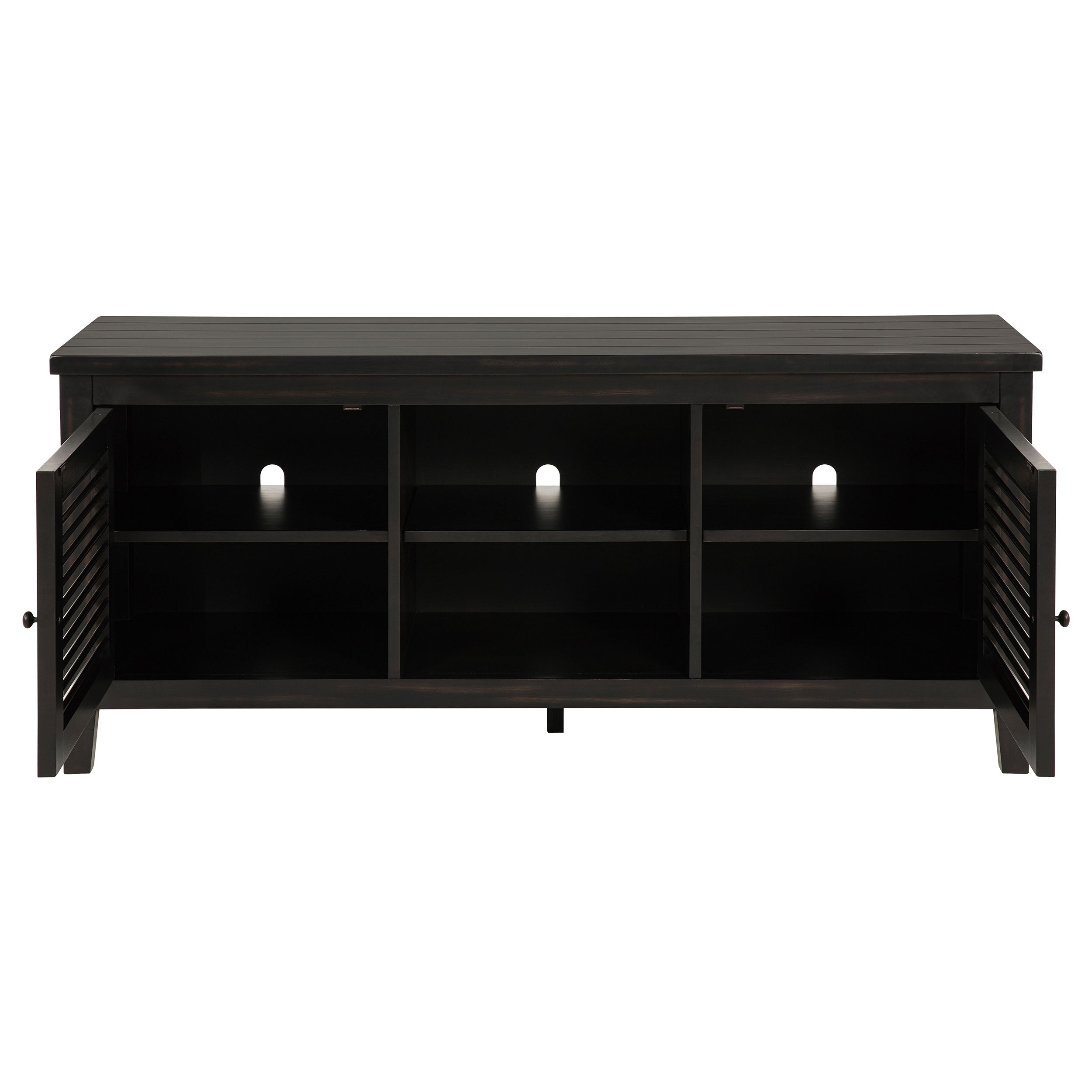 Concord 2-door 60-inch TV Stand Console Distressed Java — view 4