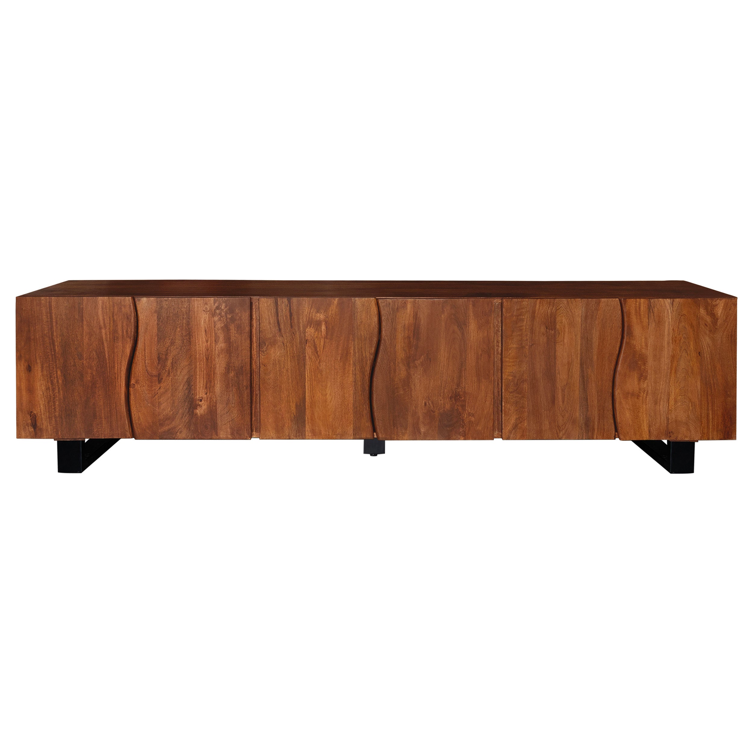 Trask 86-inch Wood TV Stand Media Console Mango Brown — view 4