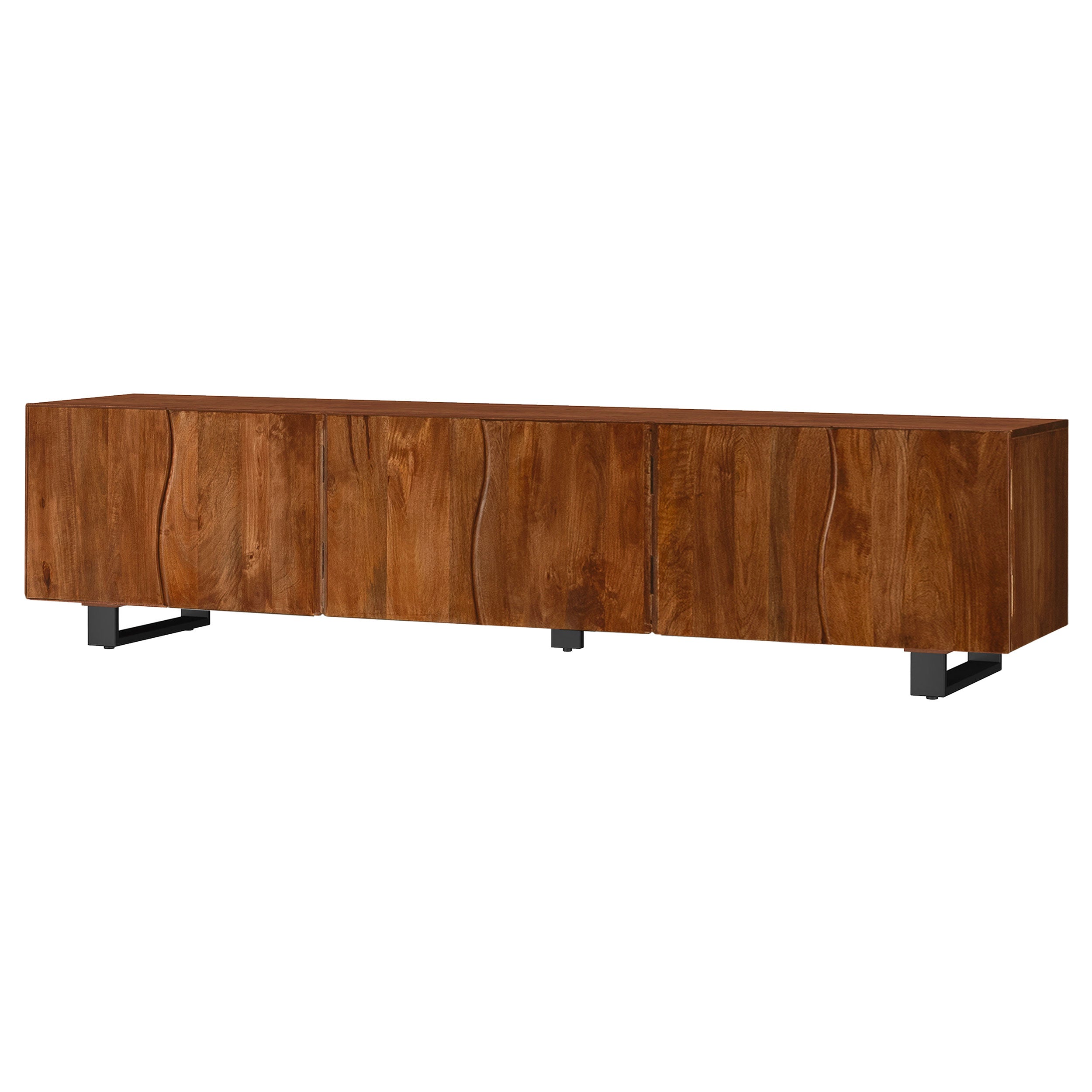 Trask 86-inch Wood TV Stand Media Console Mango Brown — view 5