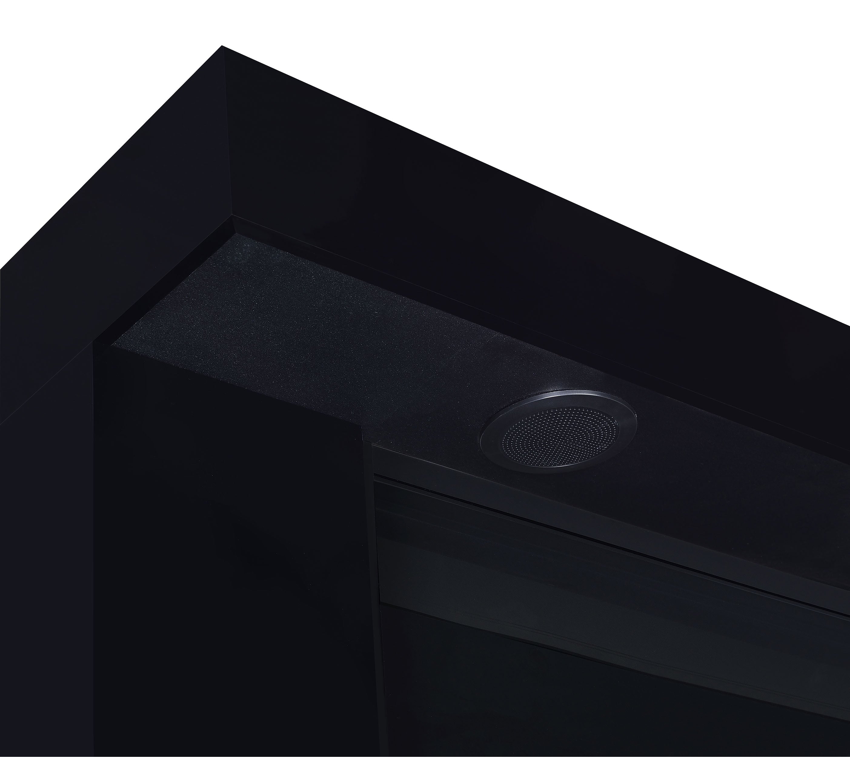Mallory TV Stand Fireplace Console Bluetooth Speaker Black High Gloss — view 7