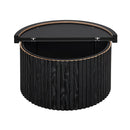 Coffee Table, Round Coffee Table, Modern Side Tables Accent End Table For Living Room, Apartment - Black