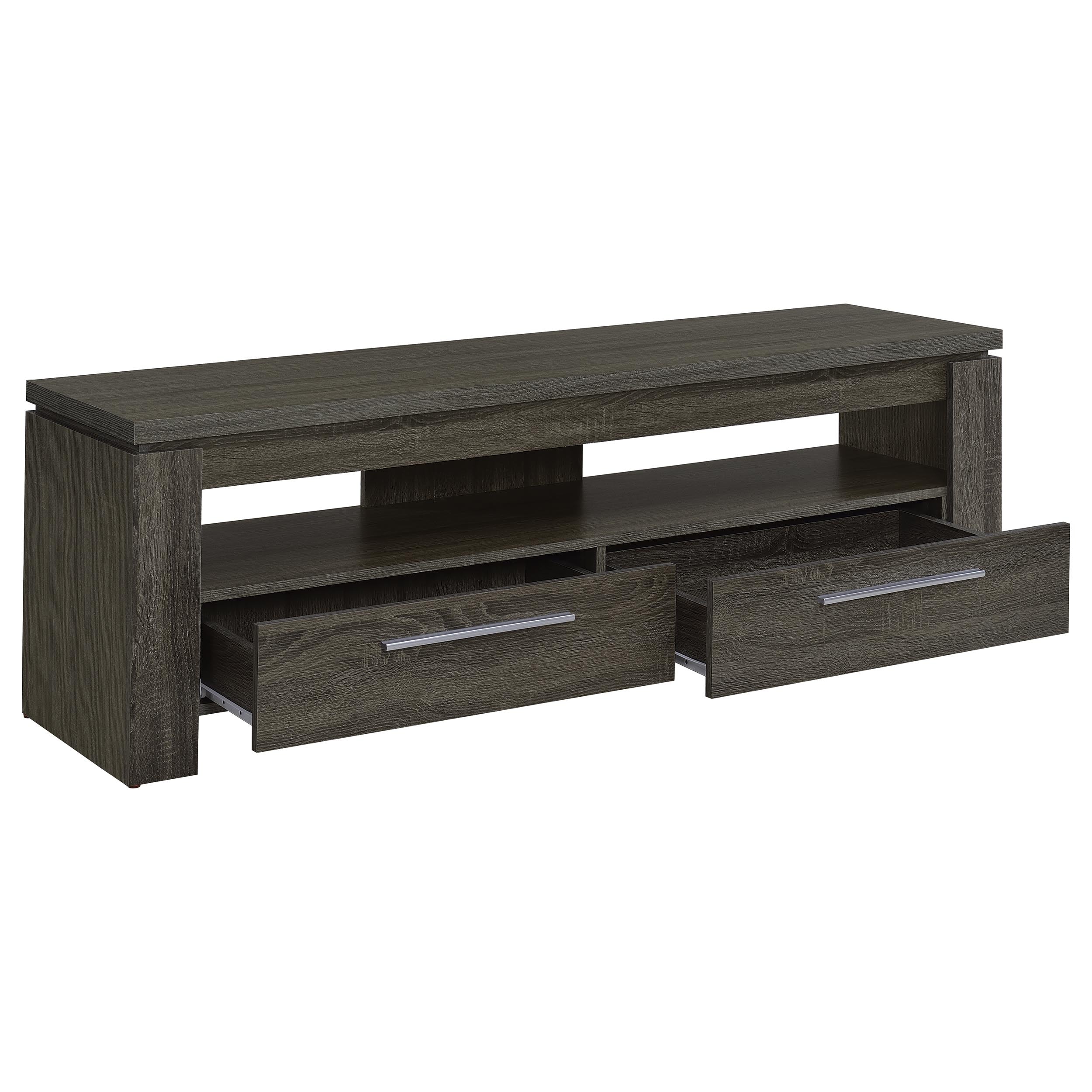 Elkton 2-drawer Engineered Wood 59-inch TV Stand Weathered Grey — view 3