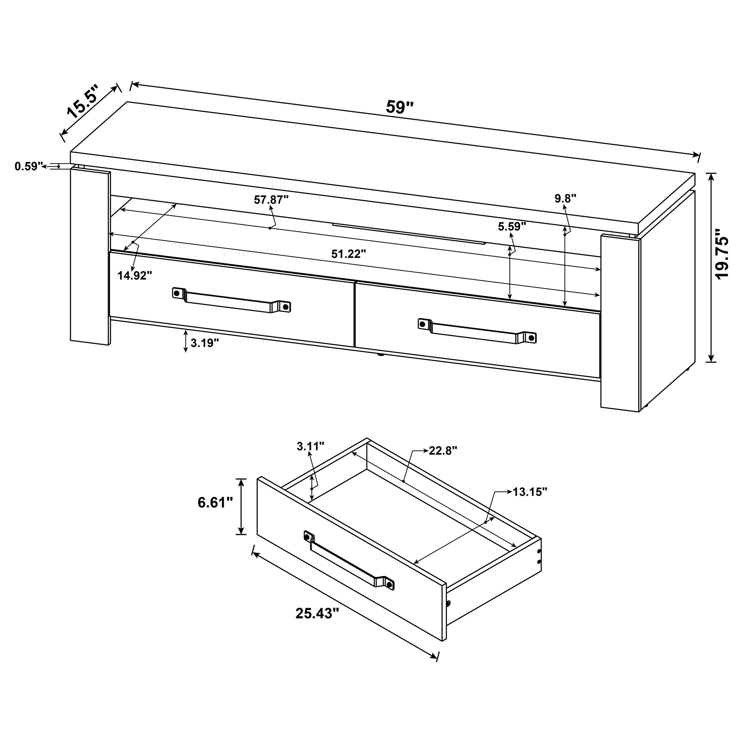 Elkton 2-drawer Engineered Wood 59-inch TV Stand Mango — view 12