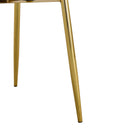 Luxury Simple Chair (Set of 4) Linen Cotton High Resilience Dining Chair With Metal en Legs - Black / Gold