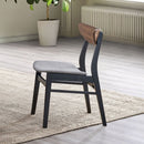 Rebi - Side Chair Set of 2) - Gray Linen, Walnut & Black