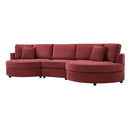 Modern 3 Seater Upholstered Sofa With Curved Design