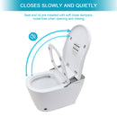 Smart Bidet Toilet Combo With Auto Open & Close, Heated Seat, Foot Sensor Flush, LED Display, Ceramic - White