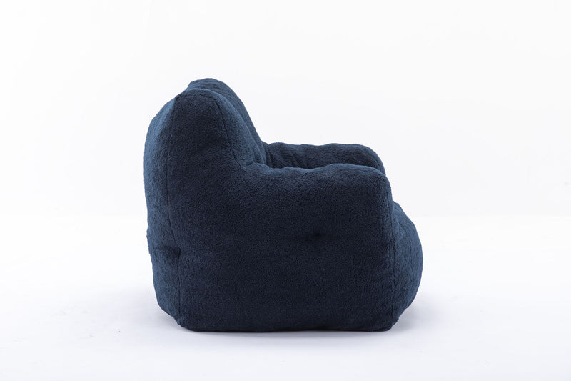 Soft Teddy Fabric Tufted Foam Bean Bag Chair With Teddy Fabric