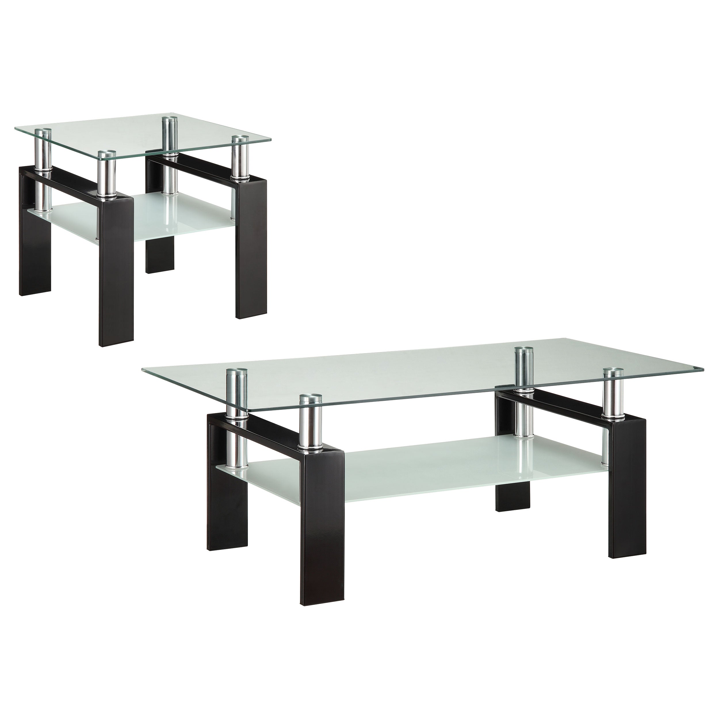 Dyer 2-piece Rectangular Coffee and End Table Set Black — view 2
