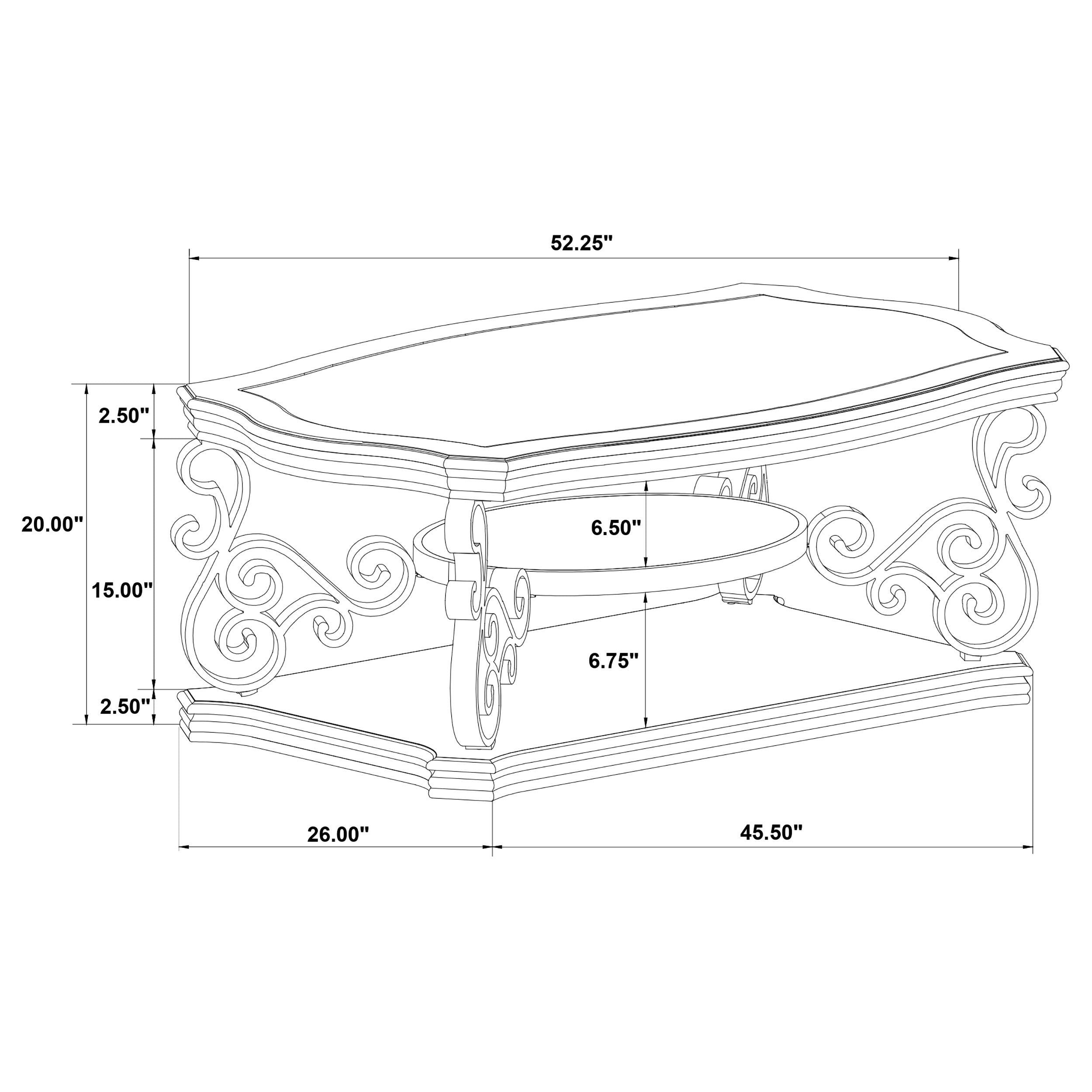 Laney 1-shelf Glass Top Rectangular Coffee Table Deep Merlot — view 9