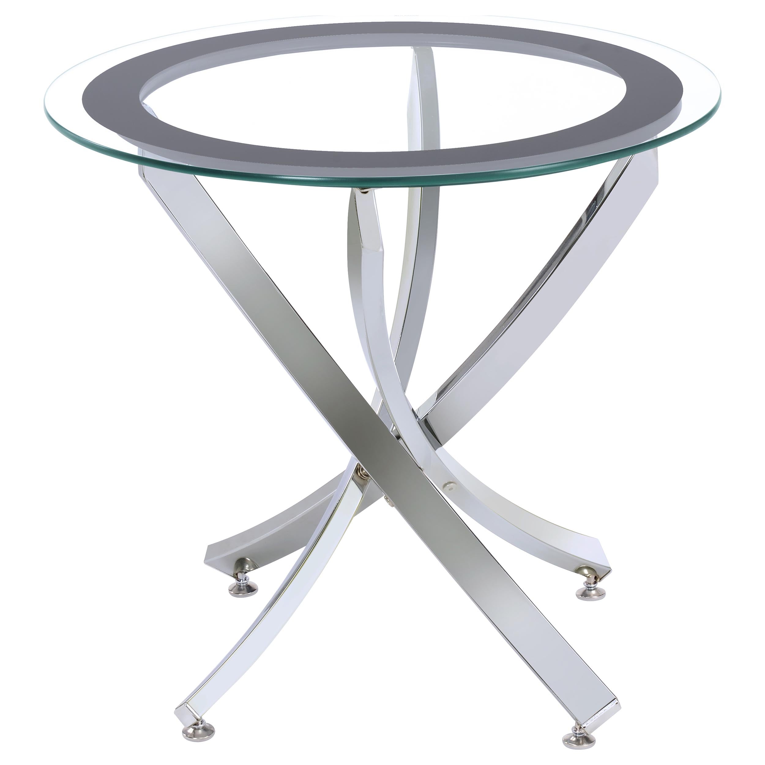 Brooke 3-piece Round Coffee and End Table Set Chrome — view 4