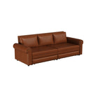 3 In 1 Convertible Sleeper Sofa With Nailhead Trim & Rolled Arm