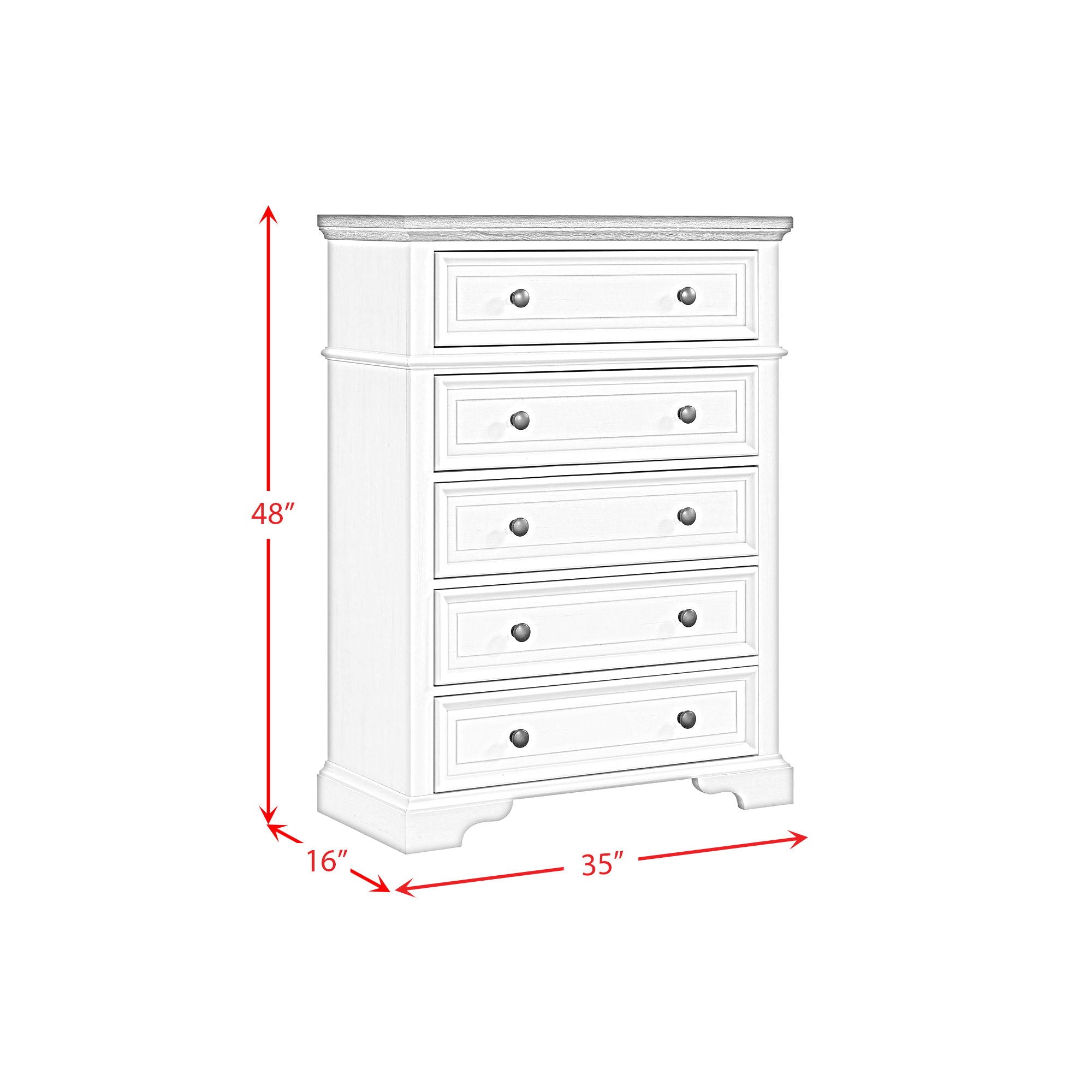 Eastwood - Youth 5-Drawer Chest - Brown And White