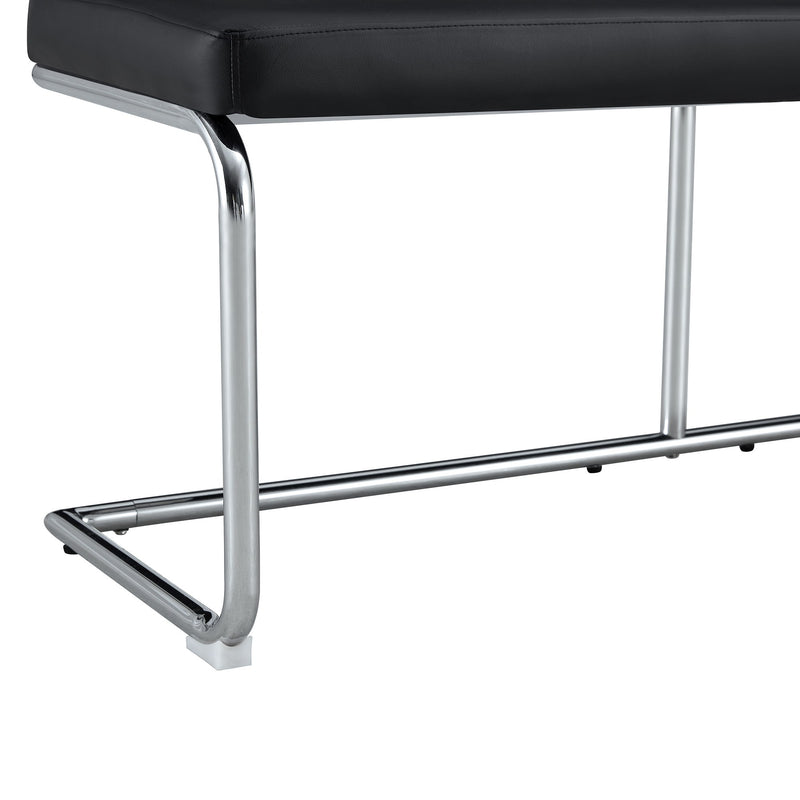 Shoe Changing Bench With Silver Metal Legs For Versatile Use - Black