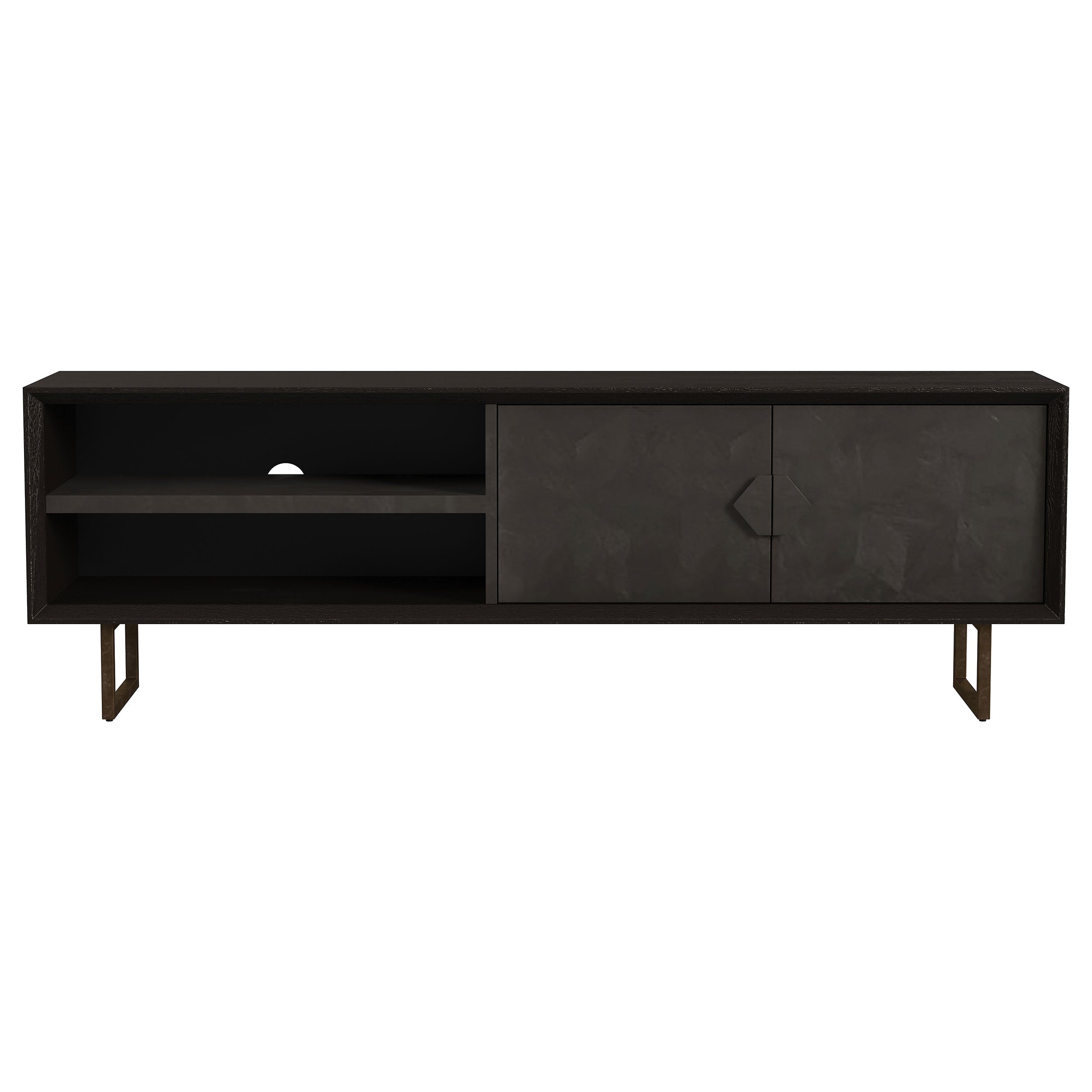 Marsden 2-door Mango Wood 70-inch TV Stand Charcoal Black — view 5