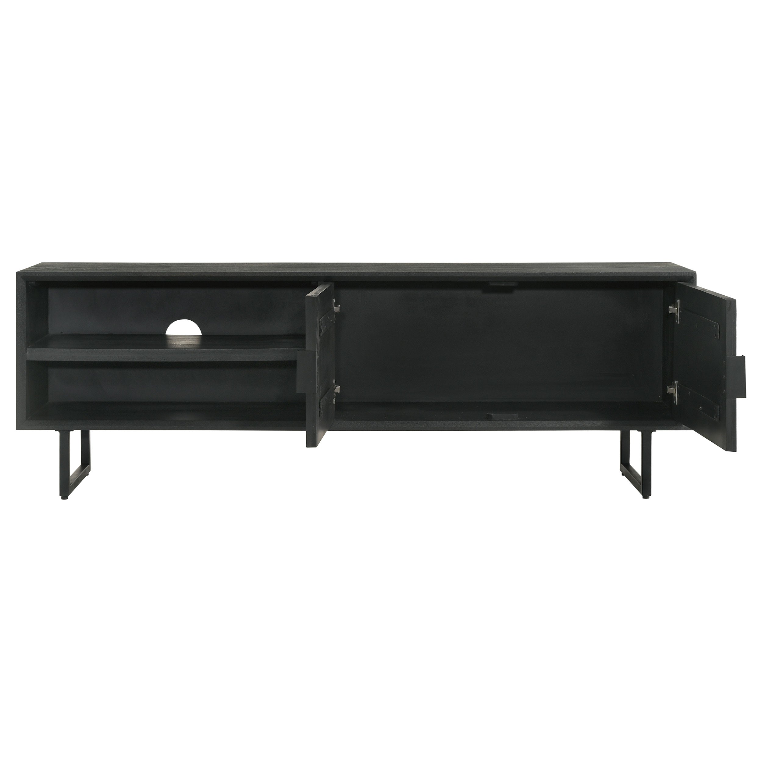 Marsden 2-door Mango Wood 70-inch TV Stand Charcoal Black — view 6