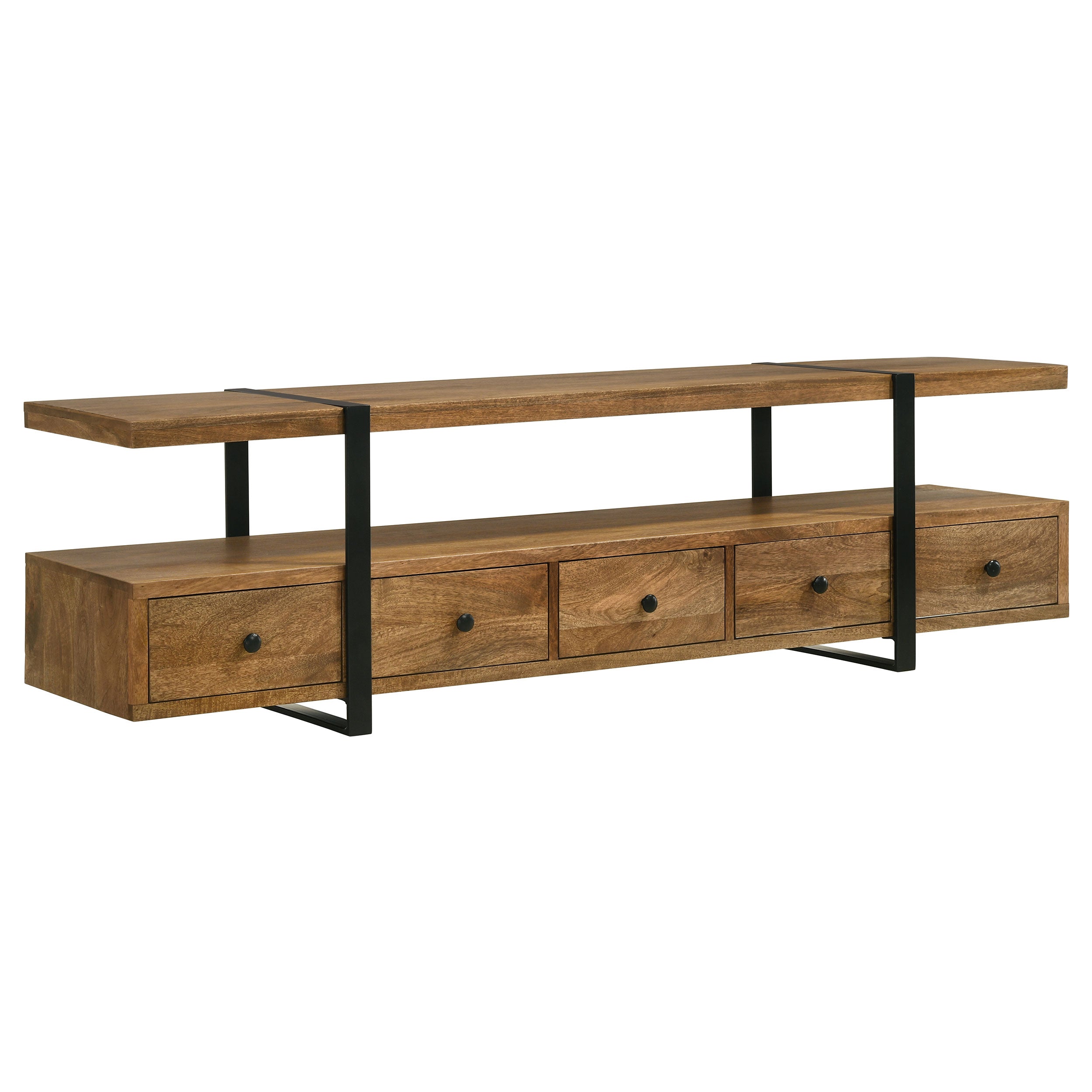 Otto 5-drawer Mango Wood 70-inch TV Stand Media Console Brown — view 1