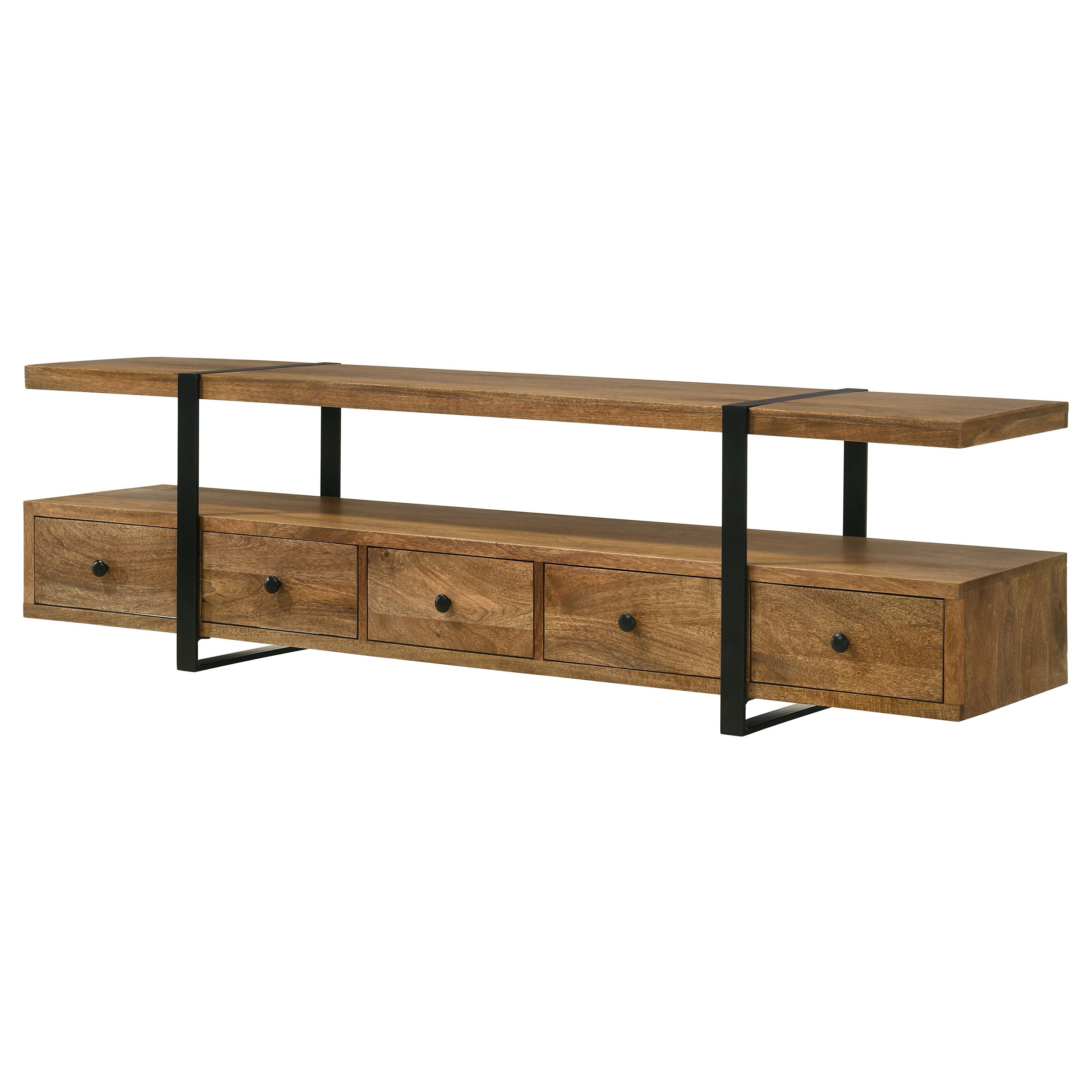 Otto 5-drawer Mango Wood 70-inch TV Stand Media Console Brown — view 6