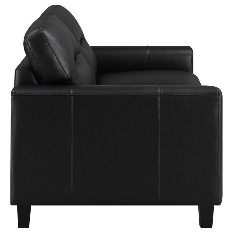 Scotland - Faux Leather Upholstered Track Arm Loveseat