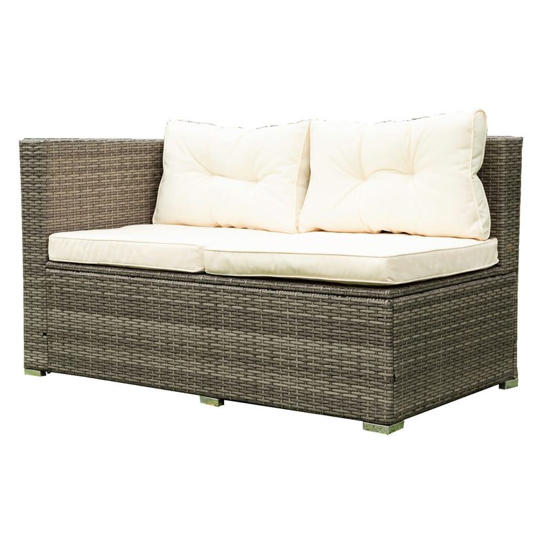 4 Piece Patio Sectional Wicker Rattan Outdoor Furniture Sofa Set With Storage Box
