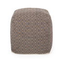 Amuleto - Hand Loomed Cotton Pouf - Dark Gray / Brown