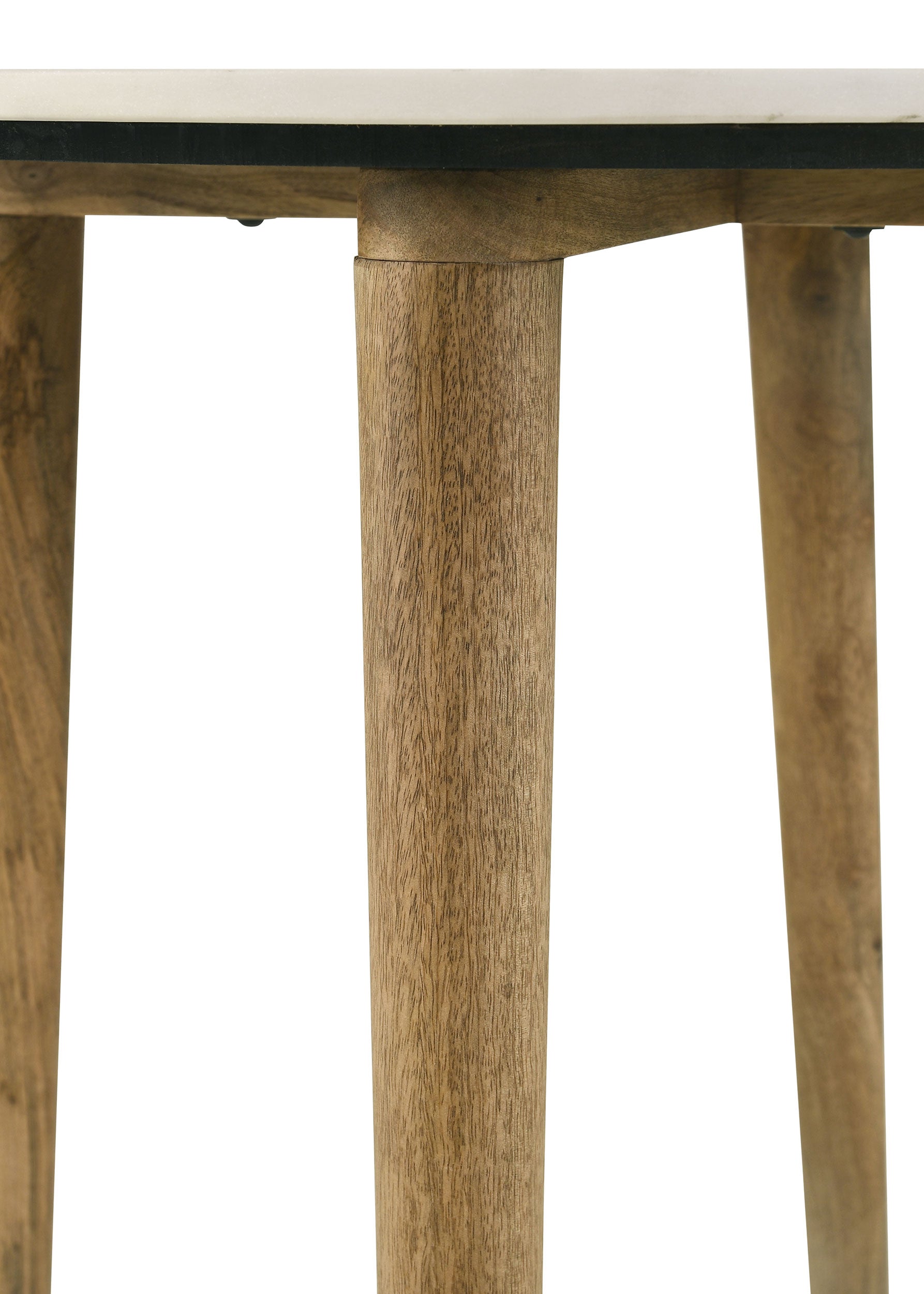 Aldis Round Marble Top Side End Table White and Natural — view 5