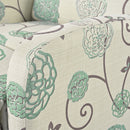 Modern Manual Recliner, Home Theater Chair With Adjustable Backrest For Living Room - Beige / Blue